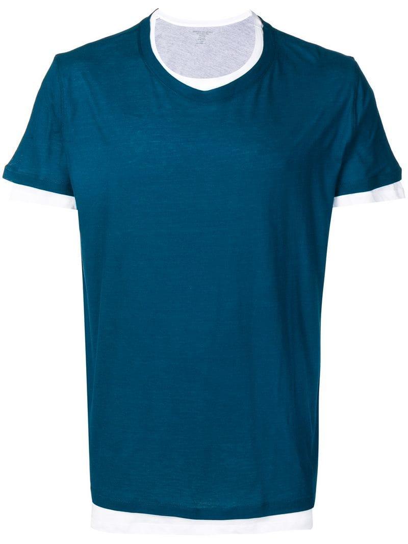 Majestic Filatures Layered Crew Neck T-shirt in Blue for Men - Lyst