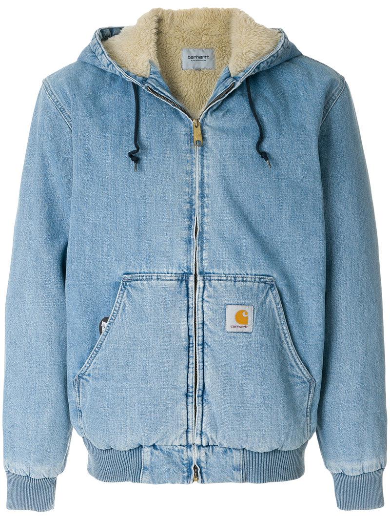 Lyst Carhartt Shearling Denim Jacket in Blue for Men