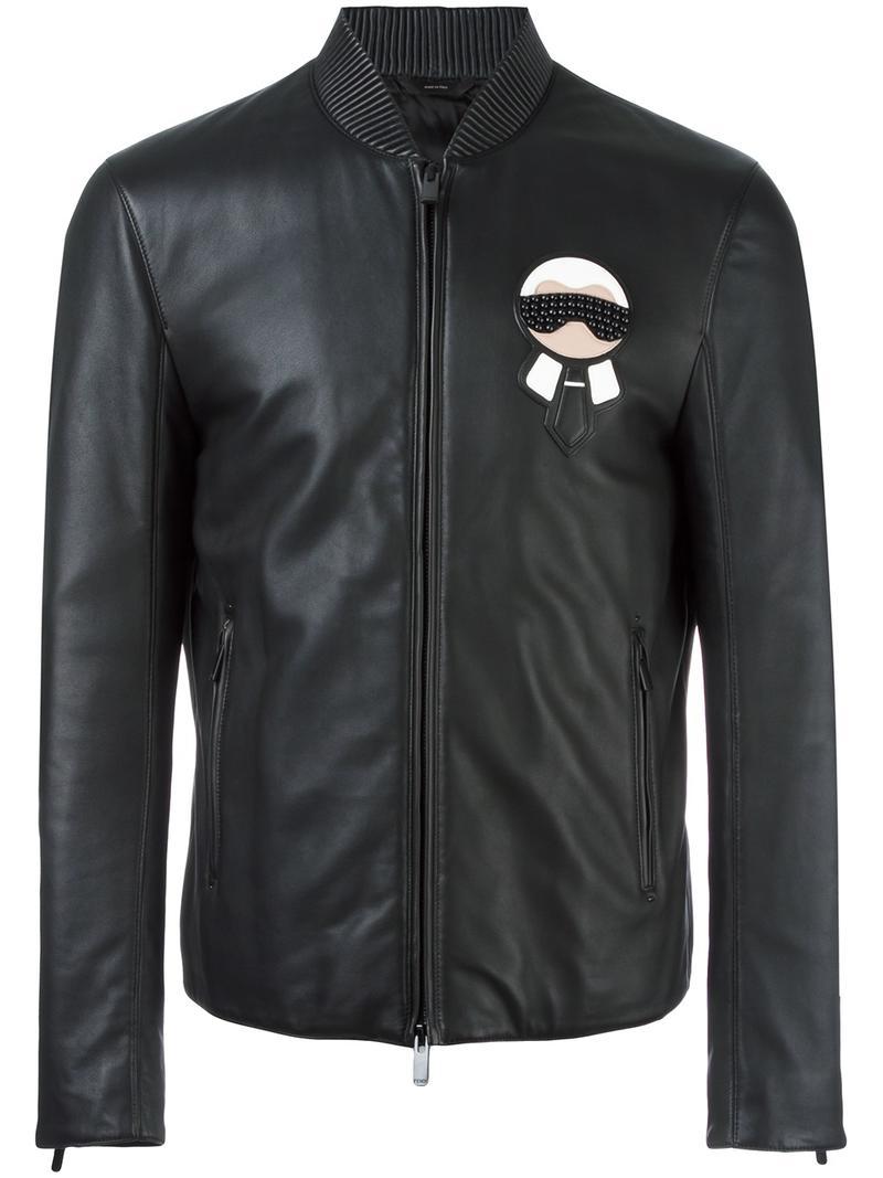 Lyst Fendi Karlito Jacket In Black For Men Fendi Men S Black Karlito Jacket