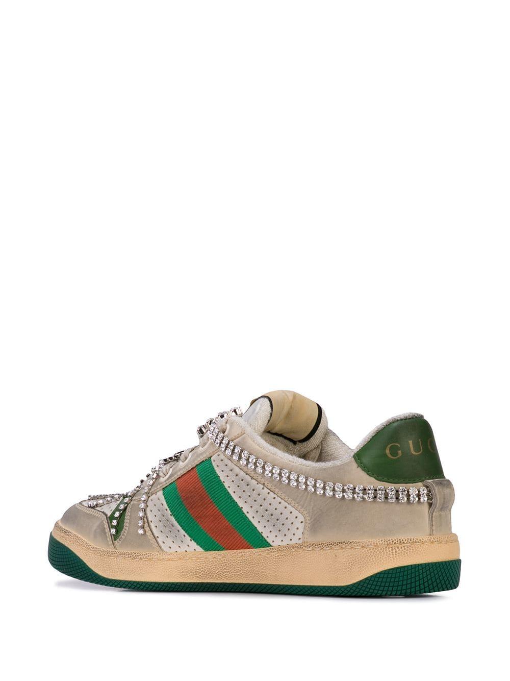 women's screener sneaker with crystals