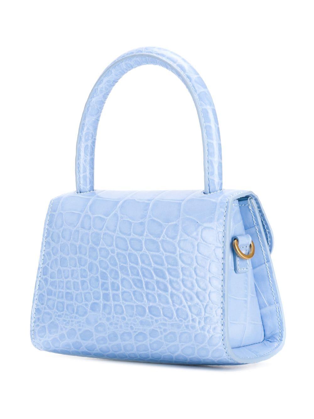 BY FAR Mini Croco Embossed Leather Bag in Blue - Lyst
