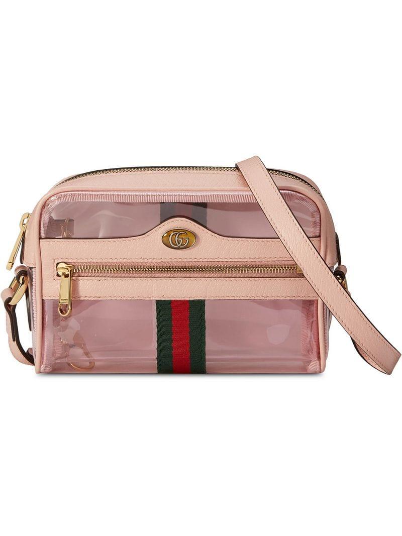 Gucci Ophidia Mini Transparent Bag in Pink - Lyst