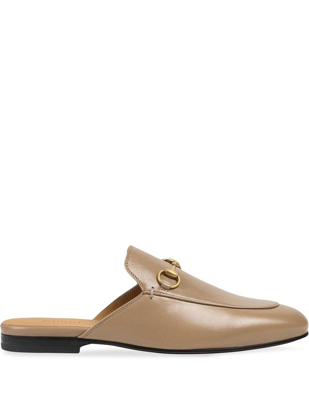Gucci Women's Princetown Leather Slippers in Brown - Lyst