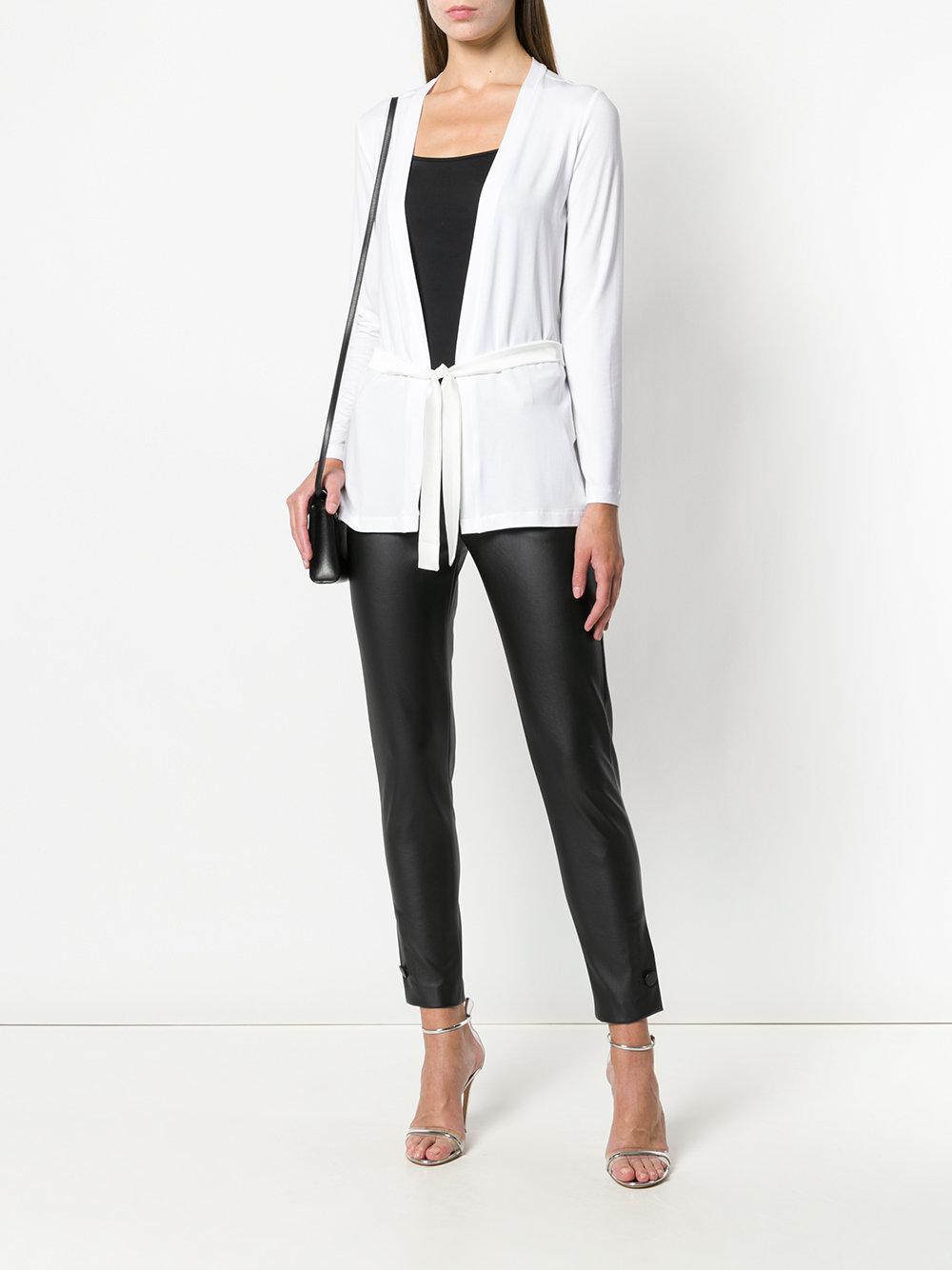 Styland Synthetic Tie Waist Cardigan in White - Lyst