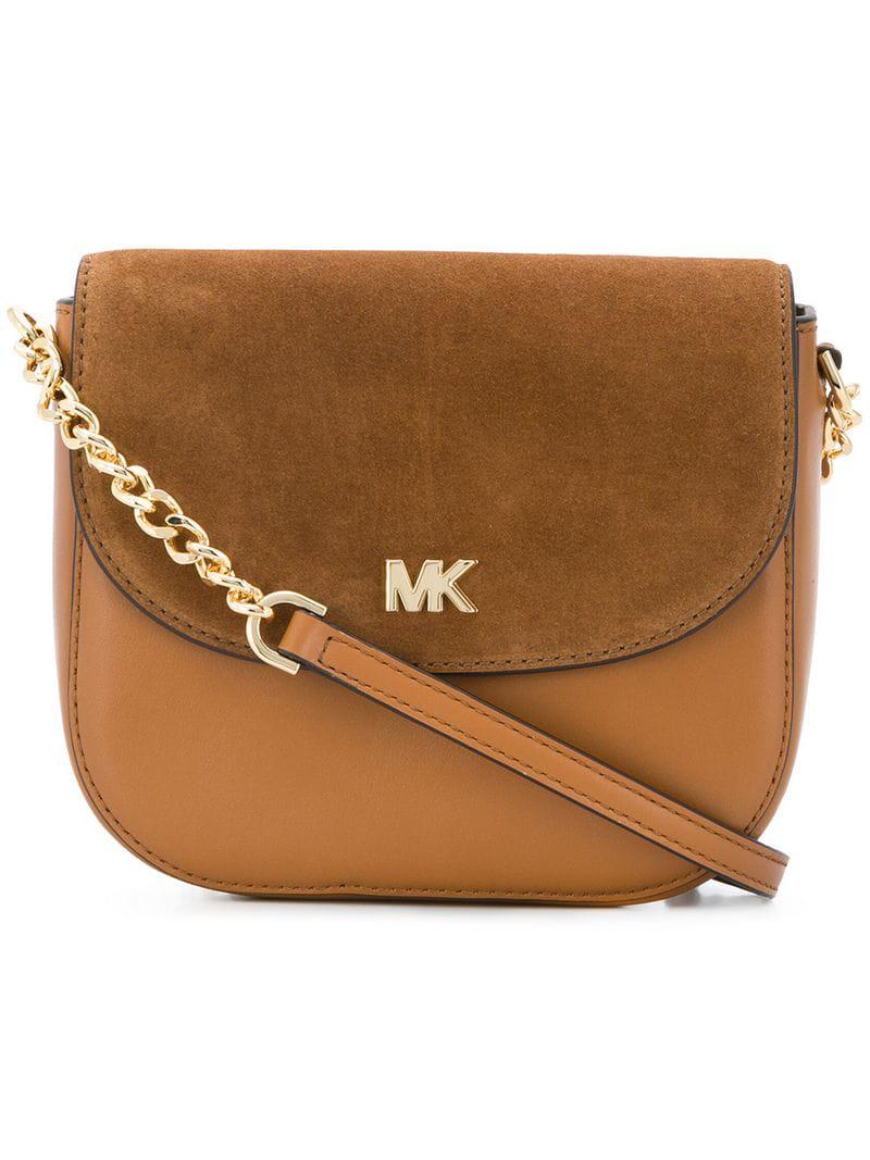 Michael Kors Mk Crossbody Bag In Brown Lyst Michael Kors Women S Brown Mk Crossbody Bag
