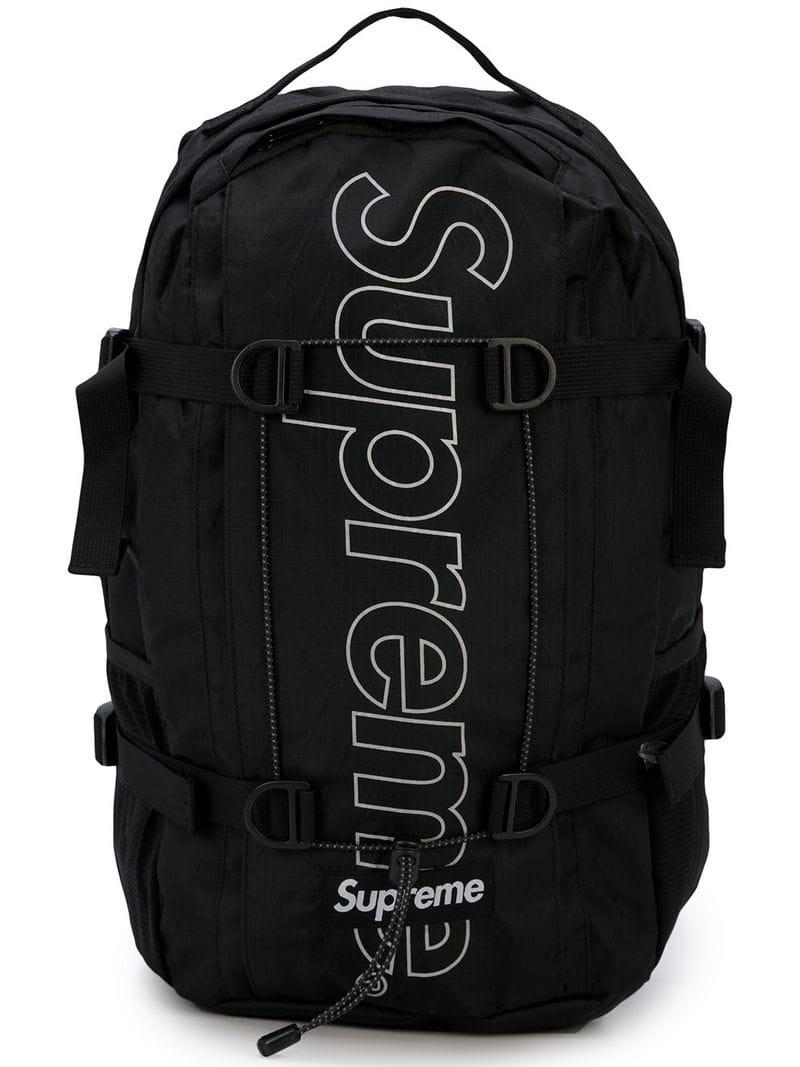 Supreme Logo Print Backpack in Black - Save 33% - Lyst