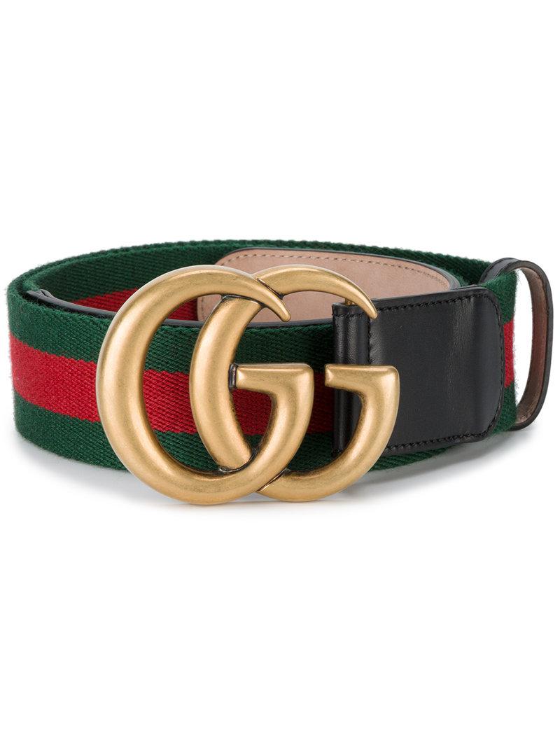 Gucci Web Leather Belt - Lyst