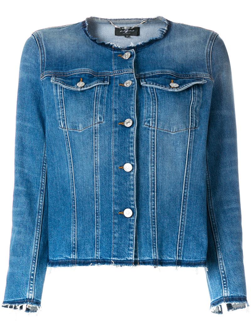 Lyst - 7 For All Mankind Denim Jacket in Blue
