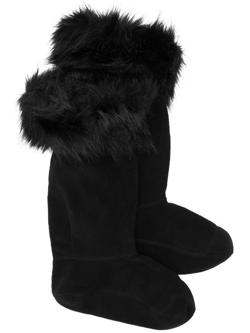 Lyst - Hunter Faux Fur Snow Boots in Black