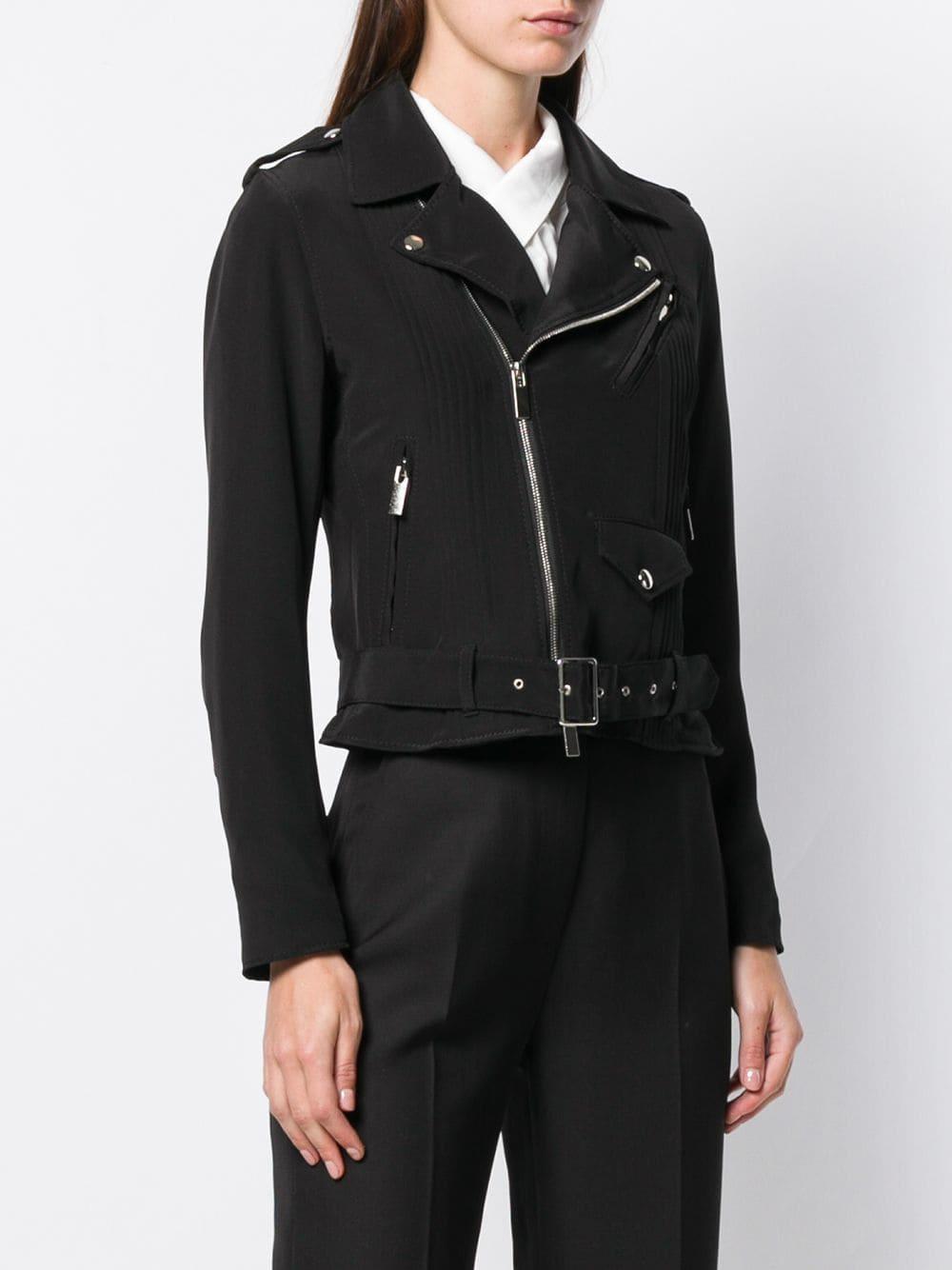 Comme des Garçons Silk Zipped Biker Jacket in Black - Lyst