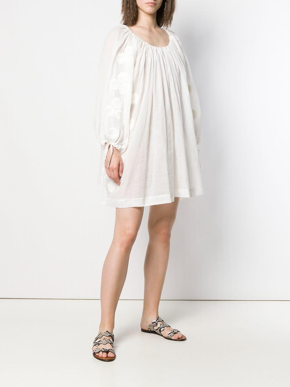 Innika Choo Pocket Smock Mini Dress in White - Lyst