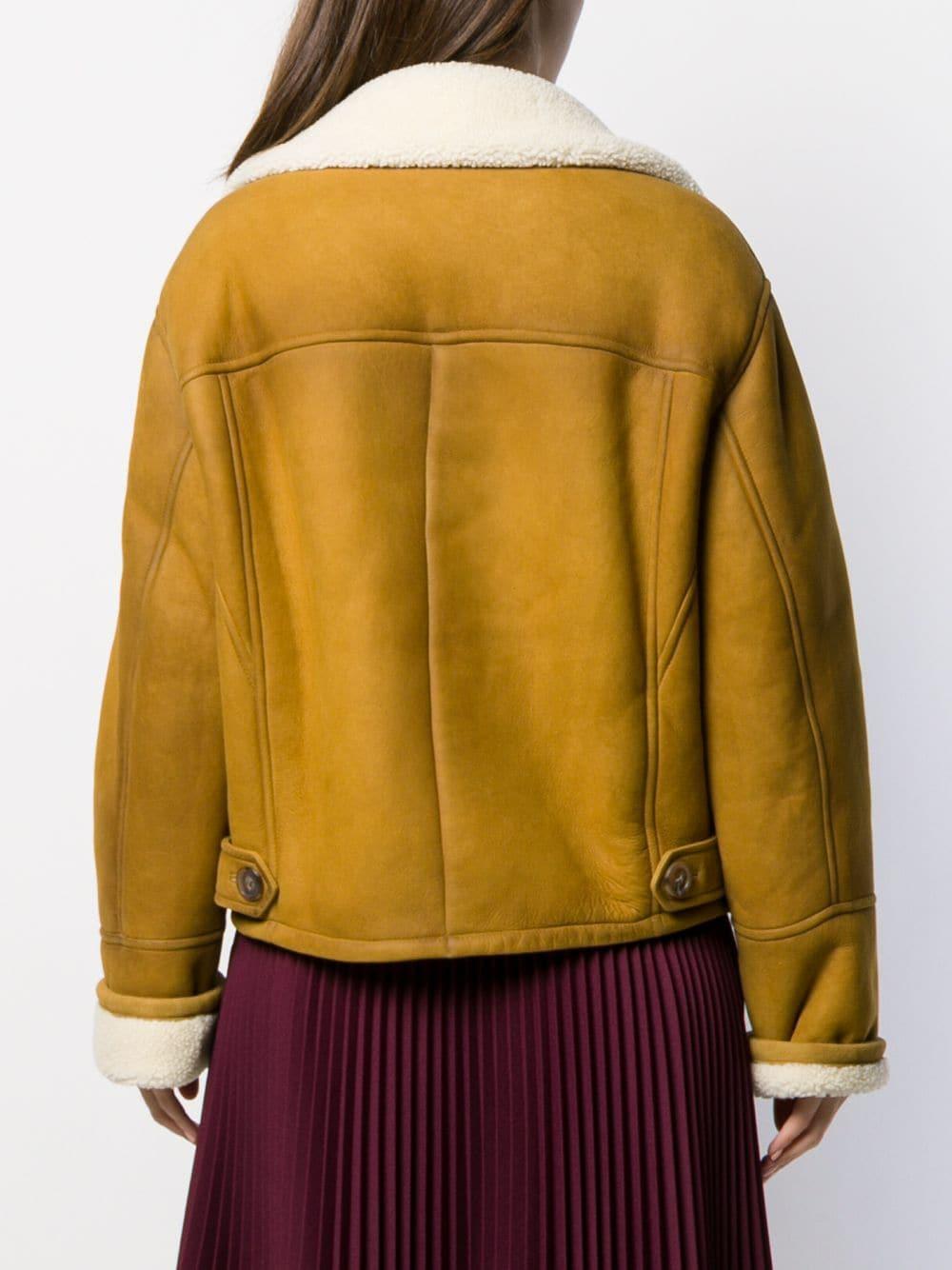 Prada Buttoned Shearling Cropped Jacket - Save 6% - Lyst