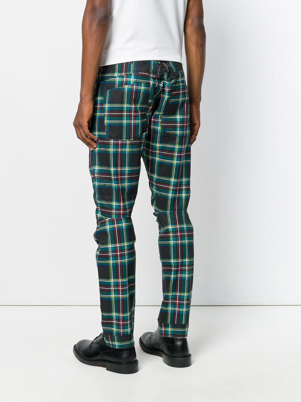 G Star Raw Tartan Trousers In Green For Men Lyst