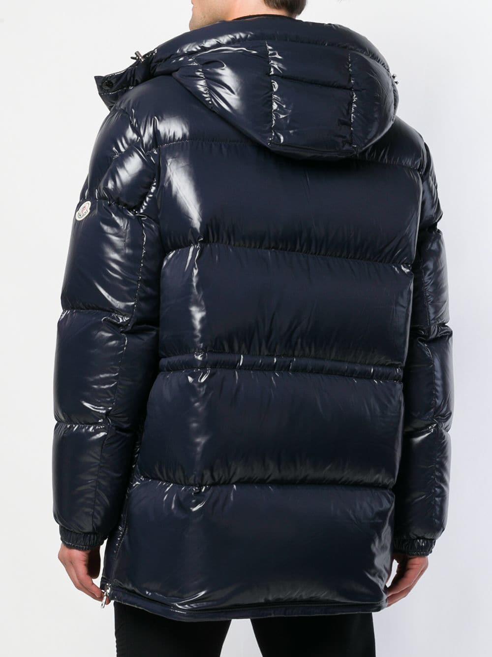 Moncler Classic Padded Midi Jacket in Blue for Men - Lyst