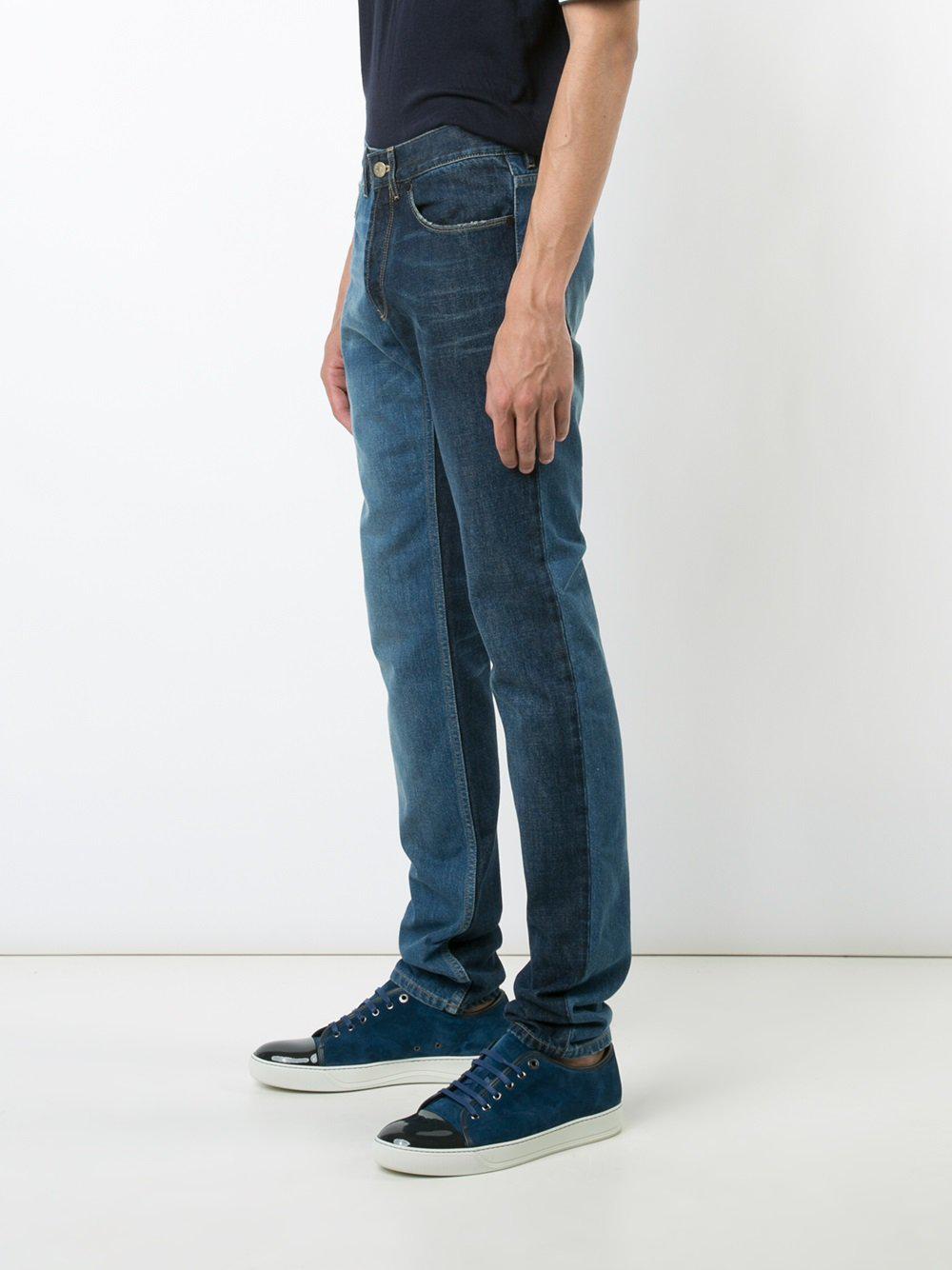 Lyst - Lanvin Two-tone Contrast Skinny Jeans in Blue for Men