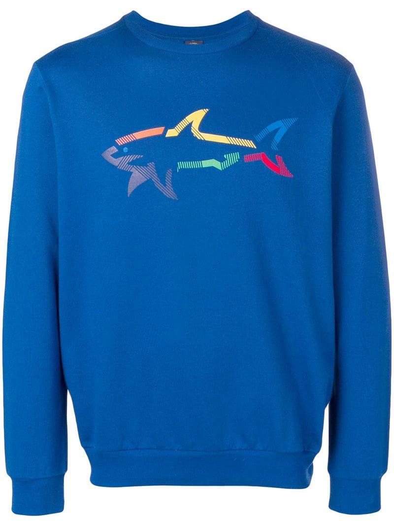 Paul & Shark Logo Print Sweatshirt in Blue for Men - Lyst