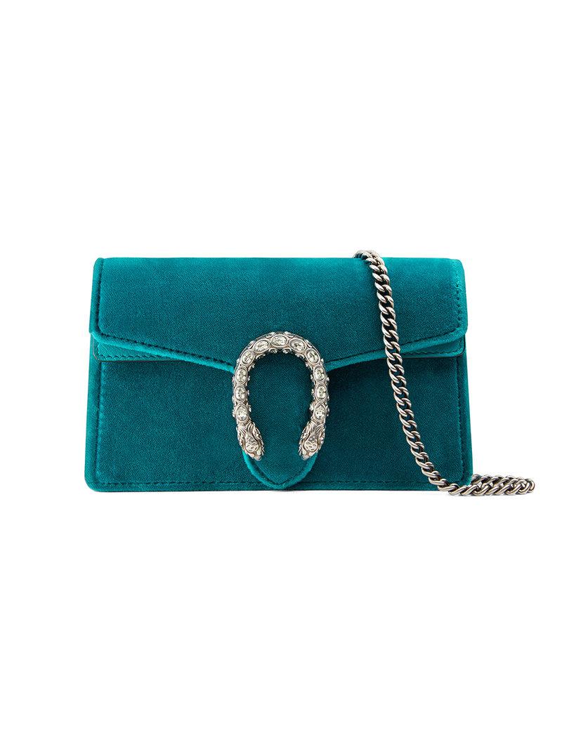 Lyst - Gucci Dionysus Velvet Super Mini Bag in Blue