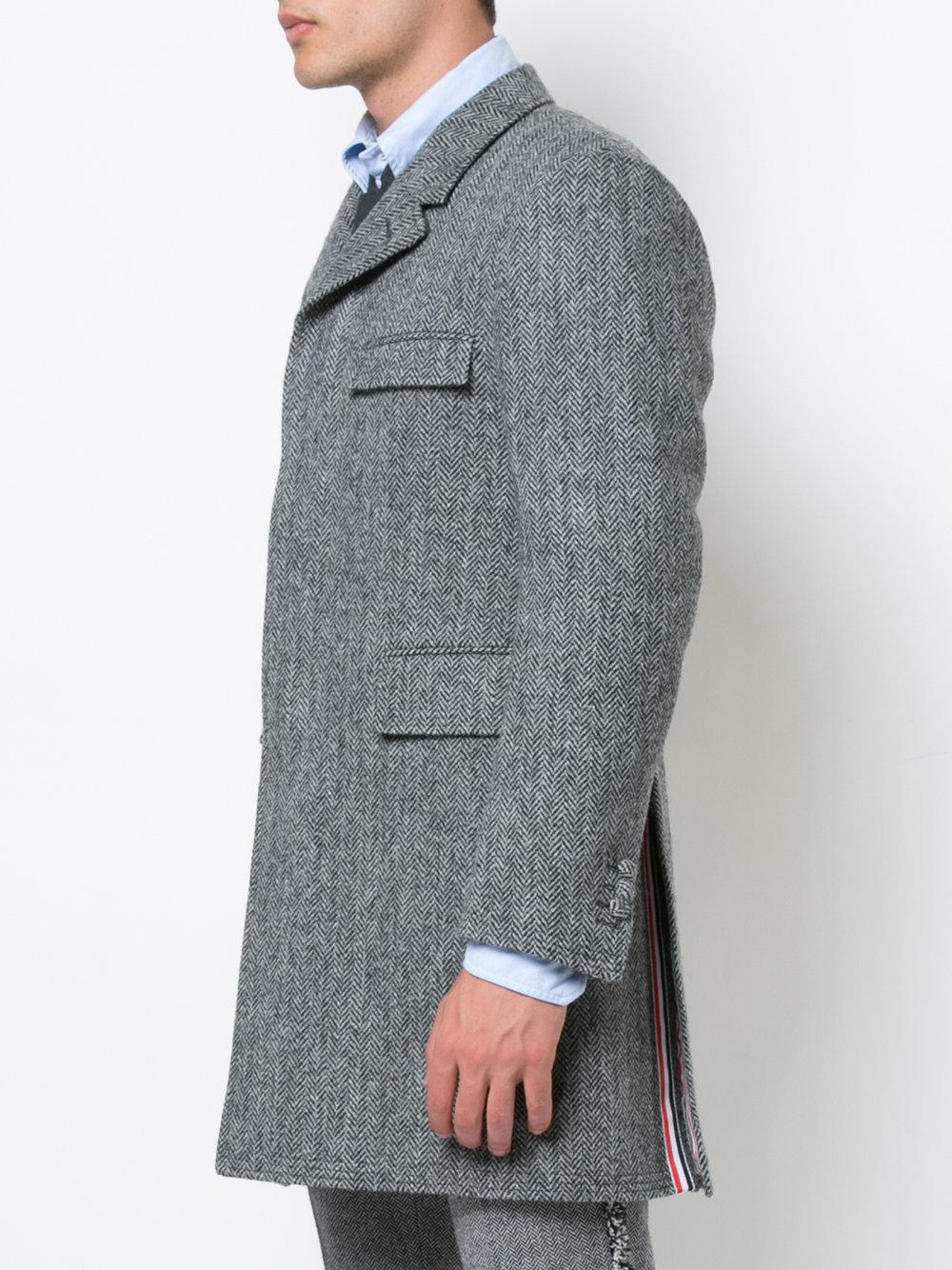 Lyst - Thom Browne Button Back Classic Chesterfield Overcoat In ...