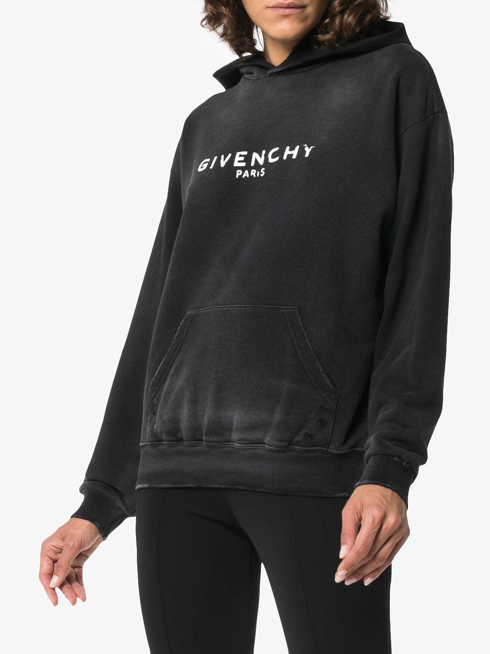 Lyst Givenchy Et Sweat À Coloris Effet En Usé Noir Logo 6qpC6f