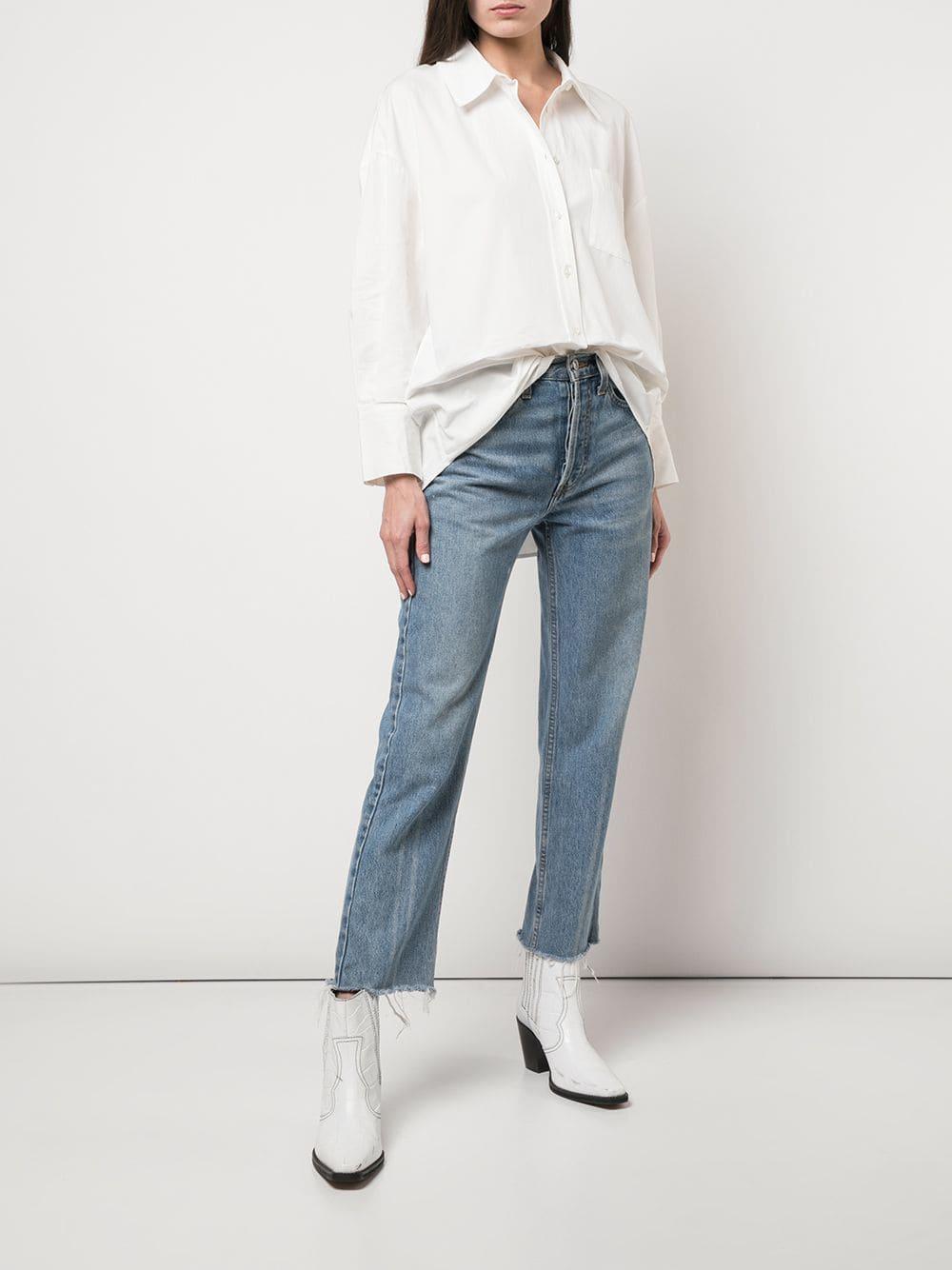 Anine Bing Cotton Mika Oversized Shirt in White - Lyst