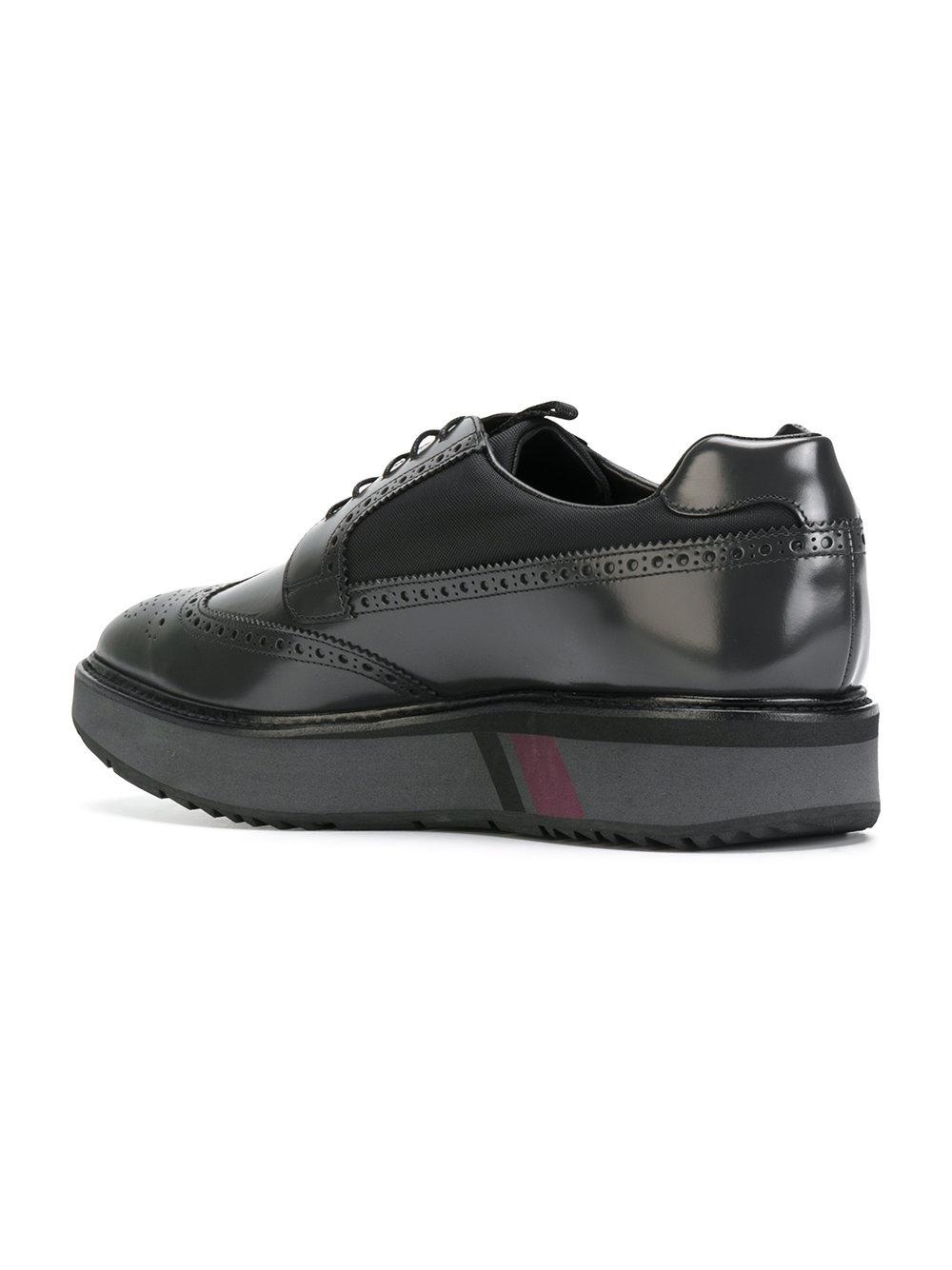 Lyst - Prada Platform Brogues in Gray for Men