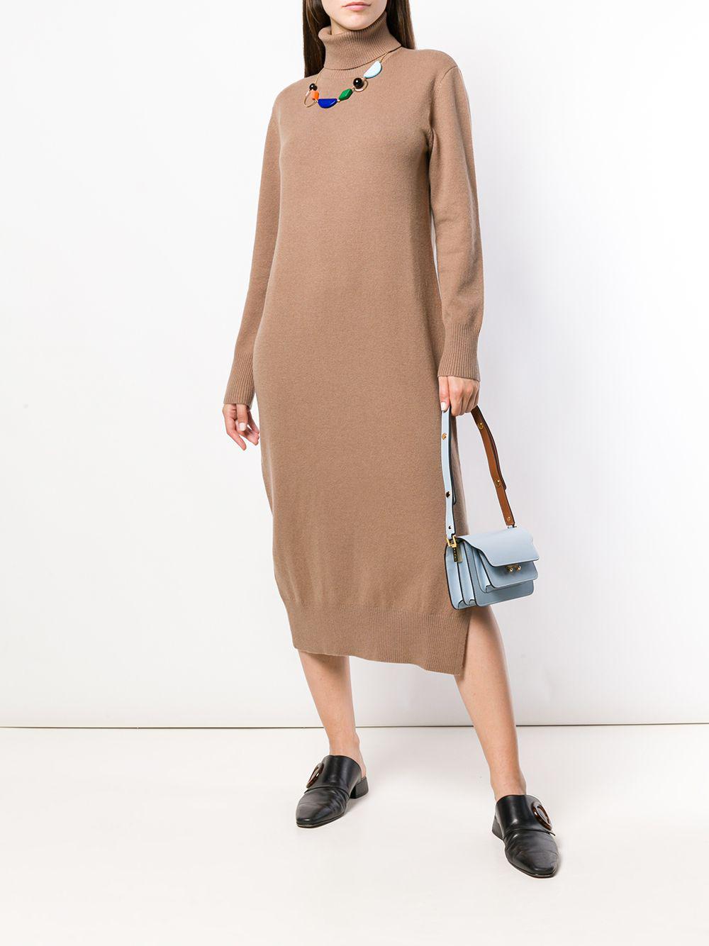 Lyst Joseph Roll Neck Sweater Dress In Brown Joseph Brown Roll Neck Sweater Dress Lyst View Fullscreen