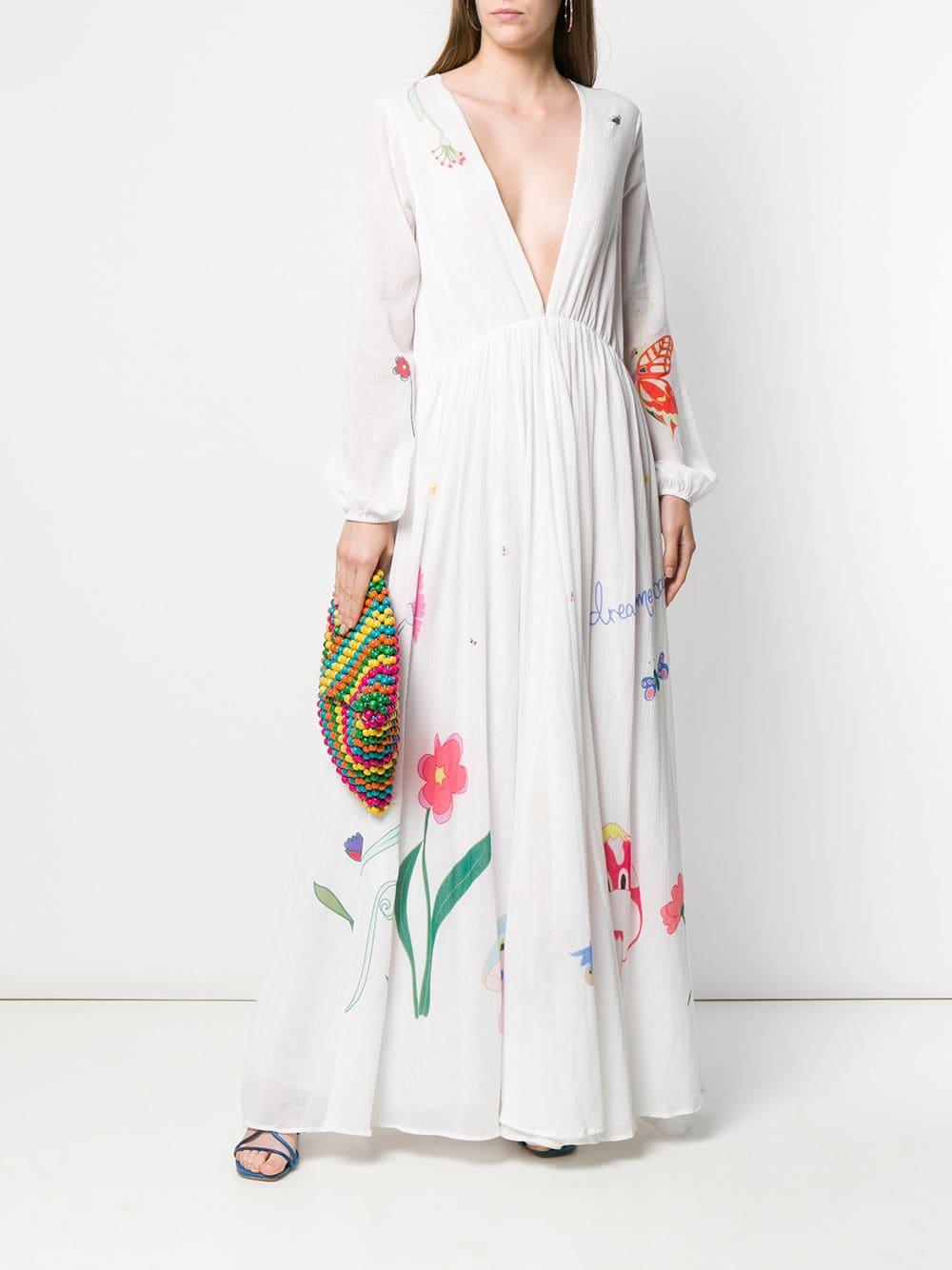 Mira Dress Fairy Mikati Print Lyst White In Tale Long TKJ35clF1u