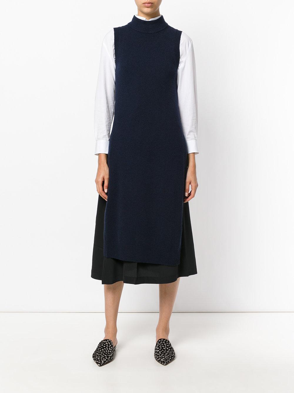 Lyst Joseph Sleeveless Sweater Dress In Blue Joseph Blue Sleeveless Sweater Dress Lyst View Fullscreen