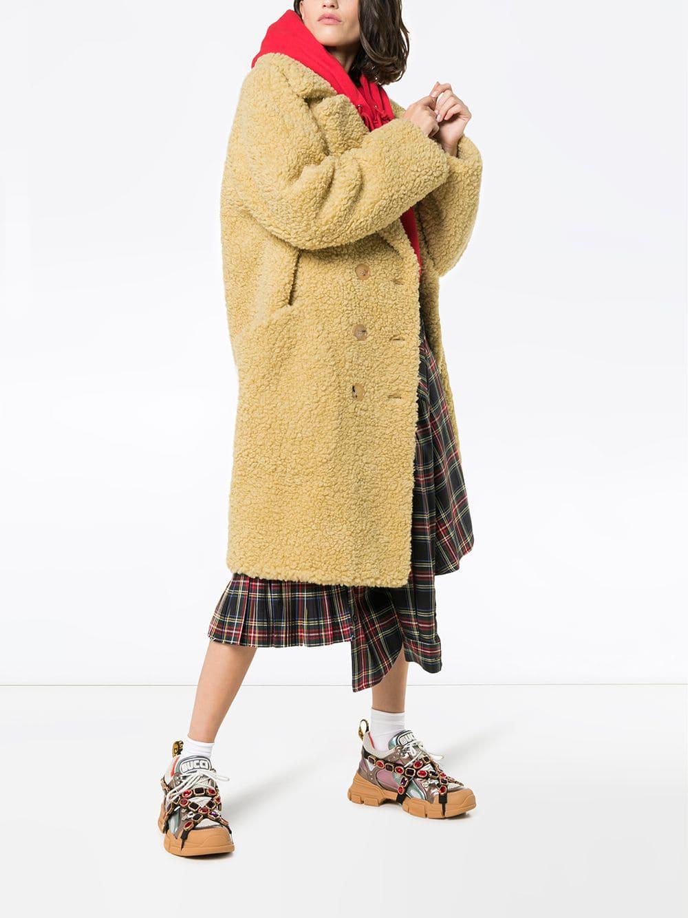 Wool Shearling Breasted Faux Lyst View Multicolor Blend Lillingstone Burberry Fullscreen Coat Double tCqXY7xw