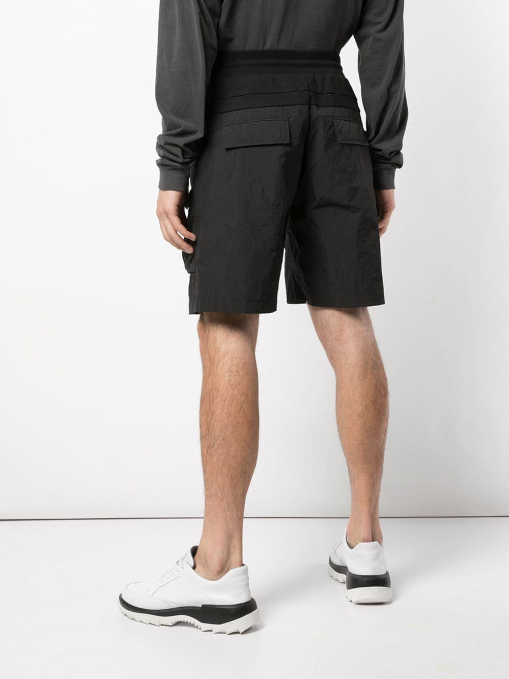 Lyst - John Elliott Elastic Waist Cargo Shorts in Black for Men