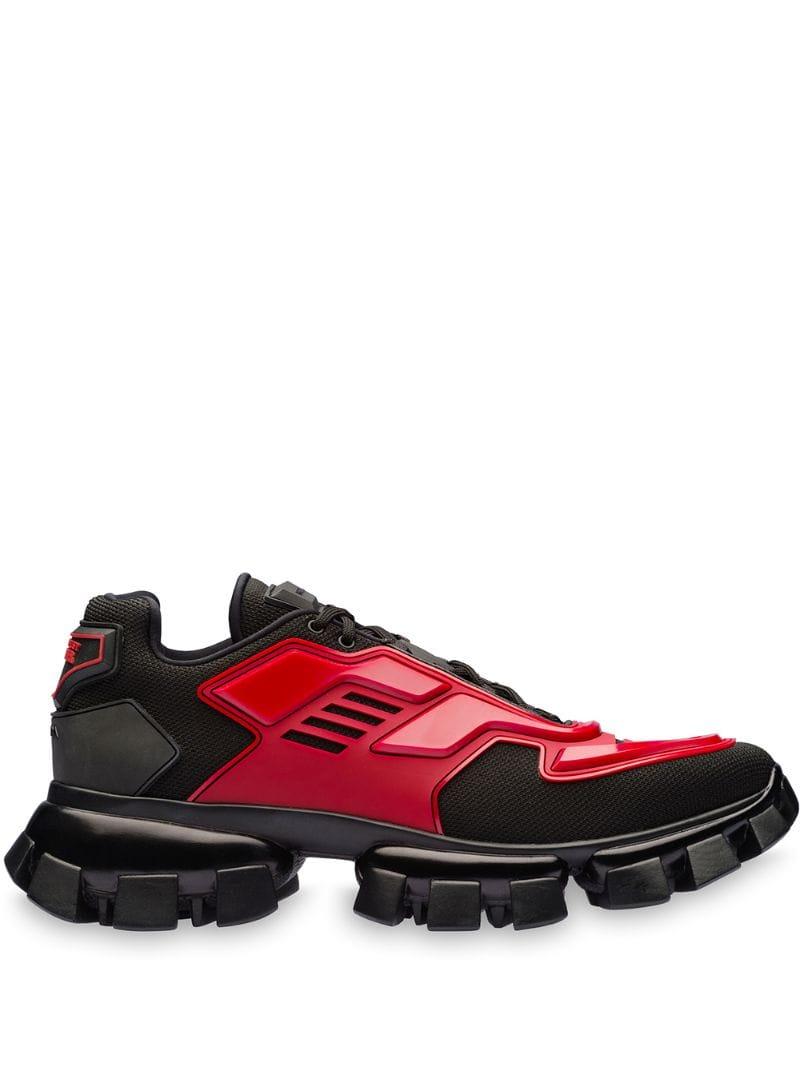 Prada Cloudbust Thunder Paneled Sneakers in Red for Men - Lyst