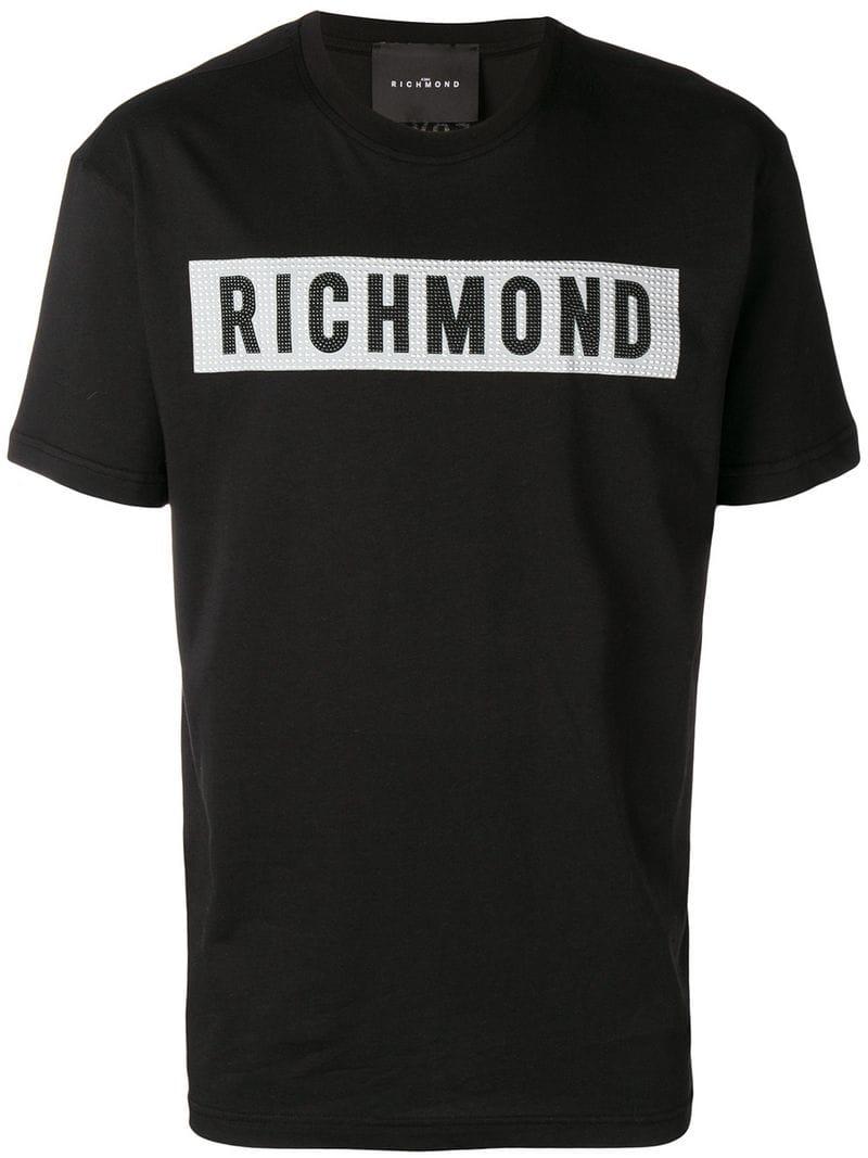 Lyst - John Richmond Stud Logo T-shirt in Black for Men