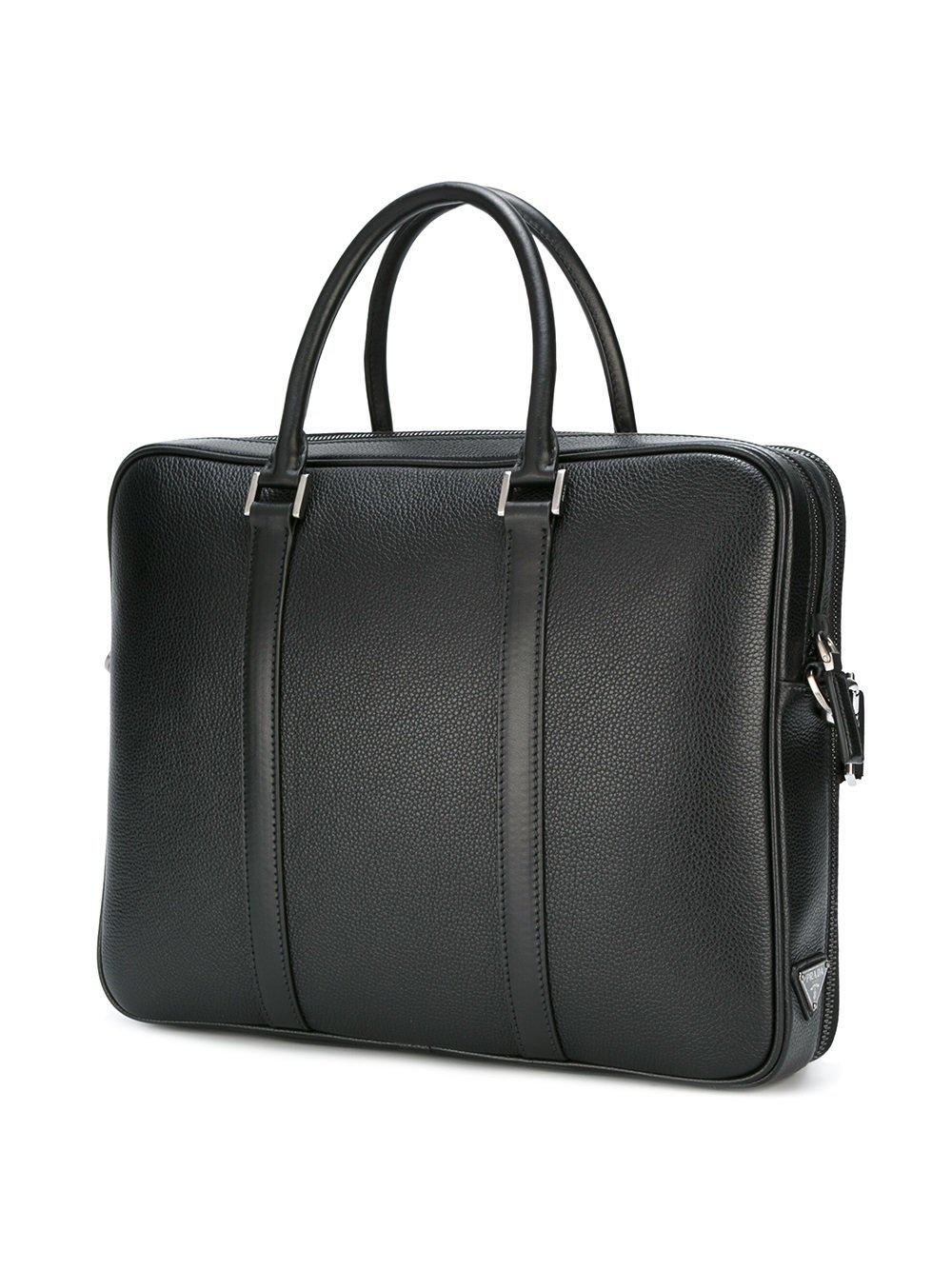 Lyst - Prada - Classic Briefcase - Men - Leather - One Size in Black ...