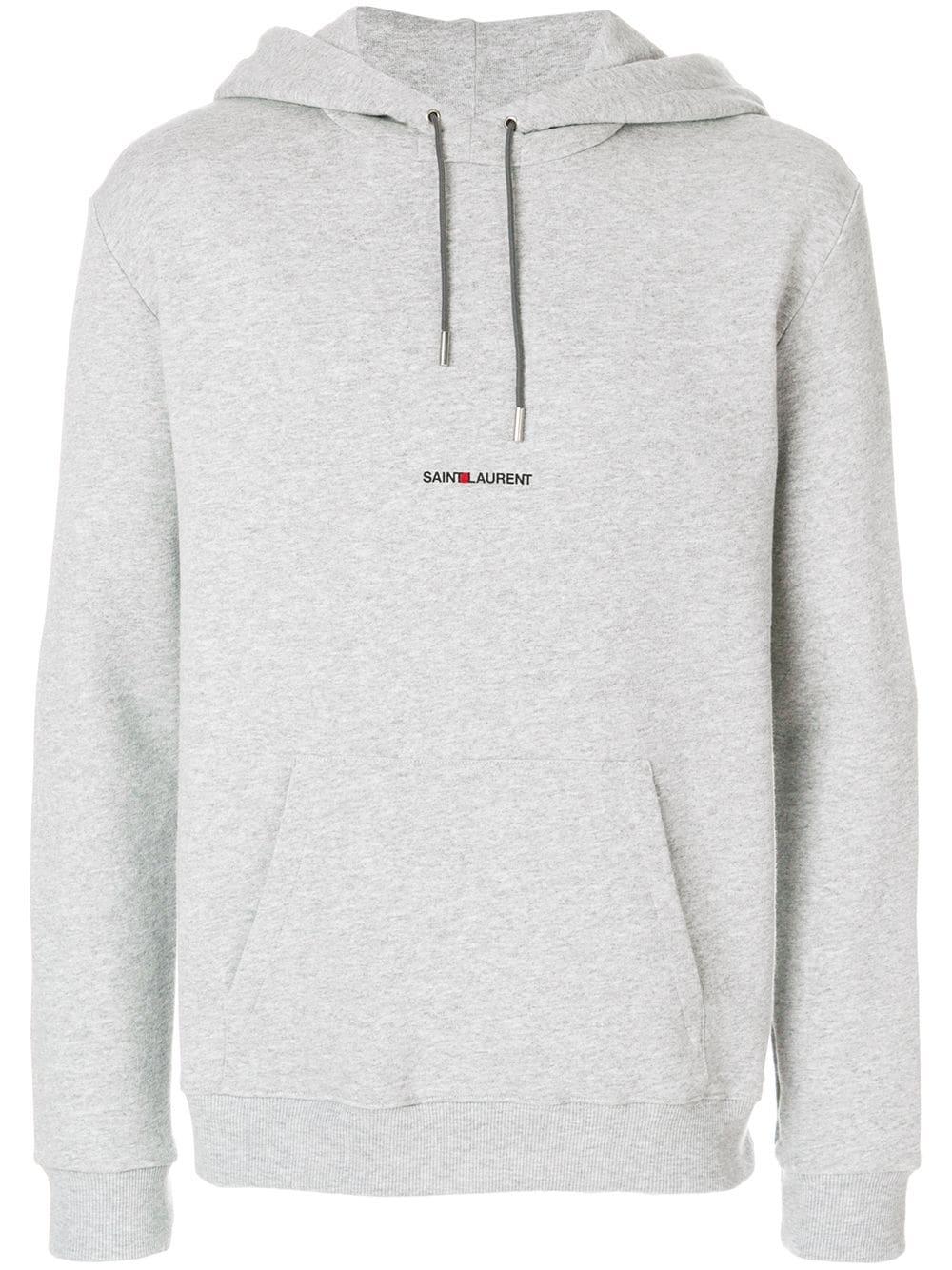 Saint Laurent Cotton Hoodie in Grey (Gray) for Men - Save 65% - Lyst