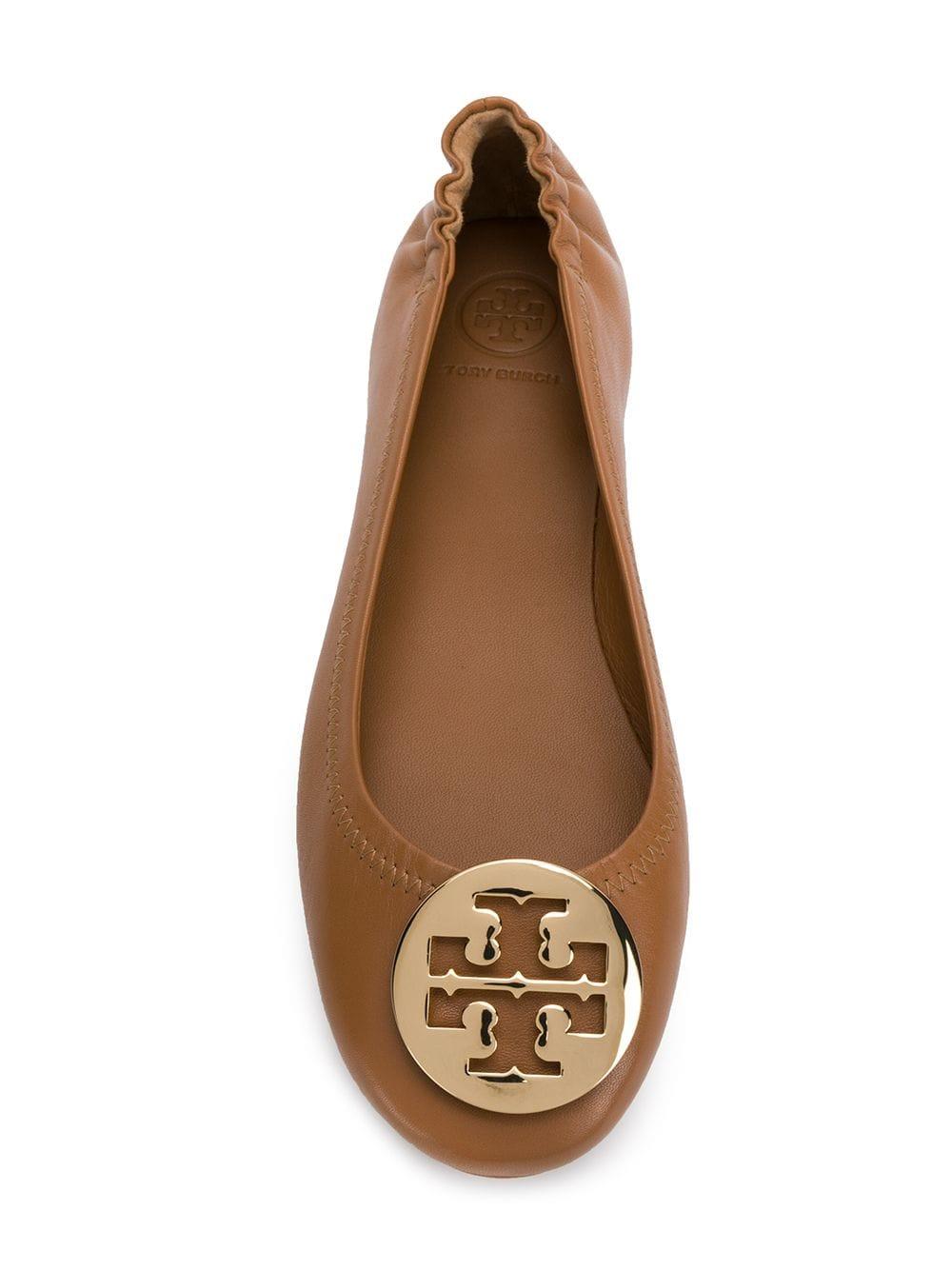 Tory Burch Minnie Ballerina Shoes in Brown - Lyst