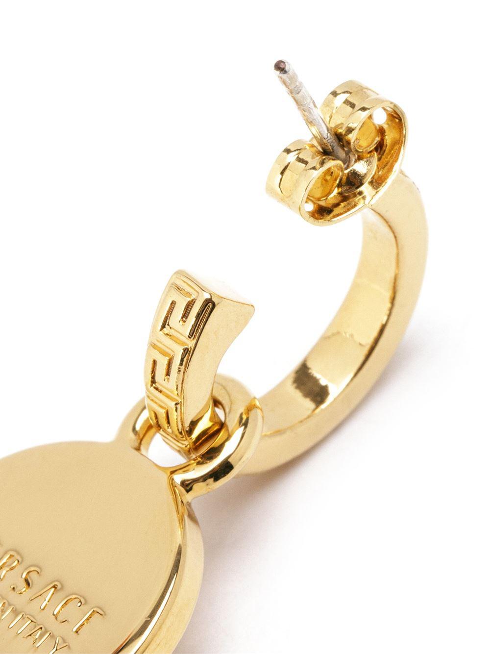 versace greca and medusa drop earrings