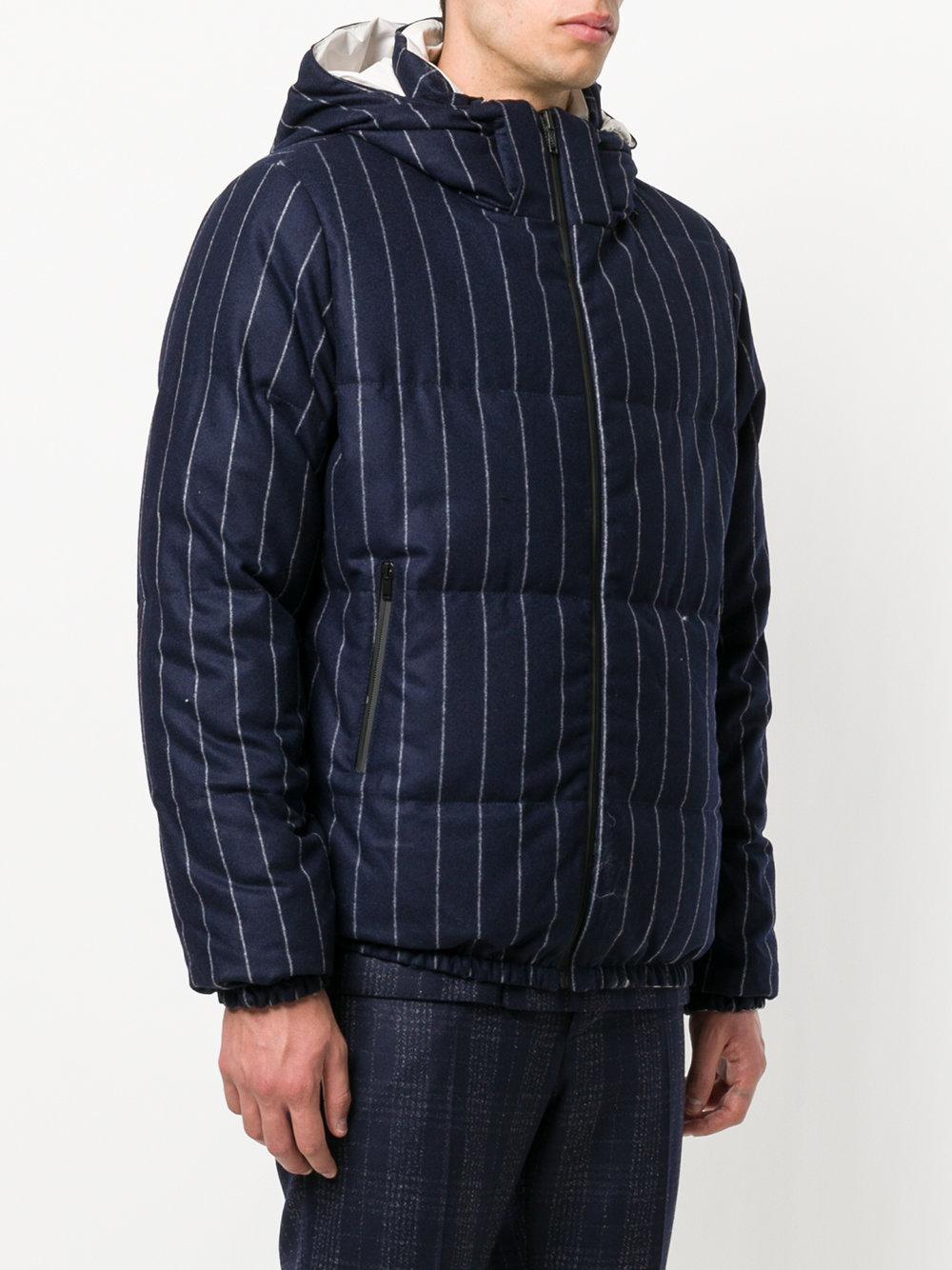 Lyst Lc23 Pinstripe Padded Jacket in Blue for Men