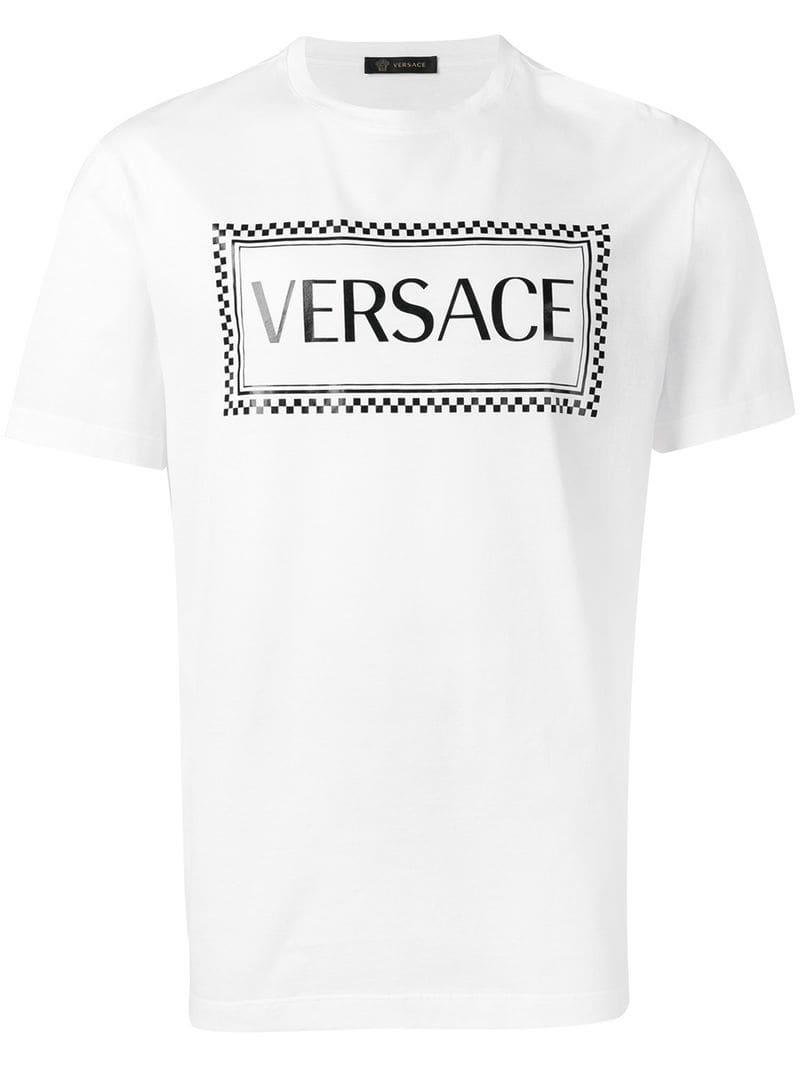 Lyst - Versace Logo T-shirt in White for Men