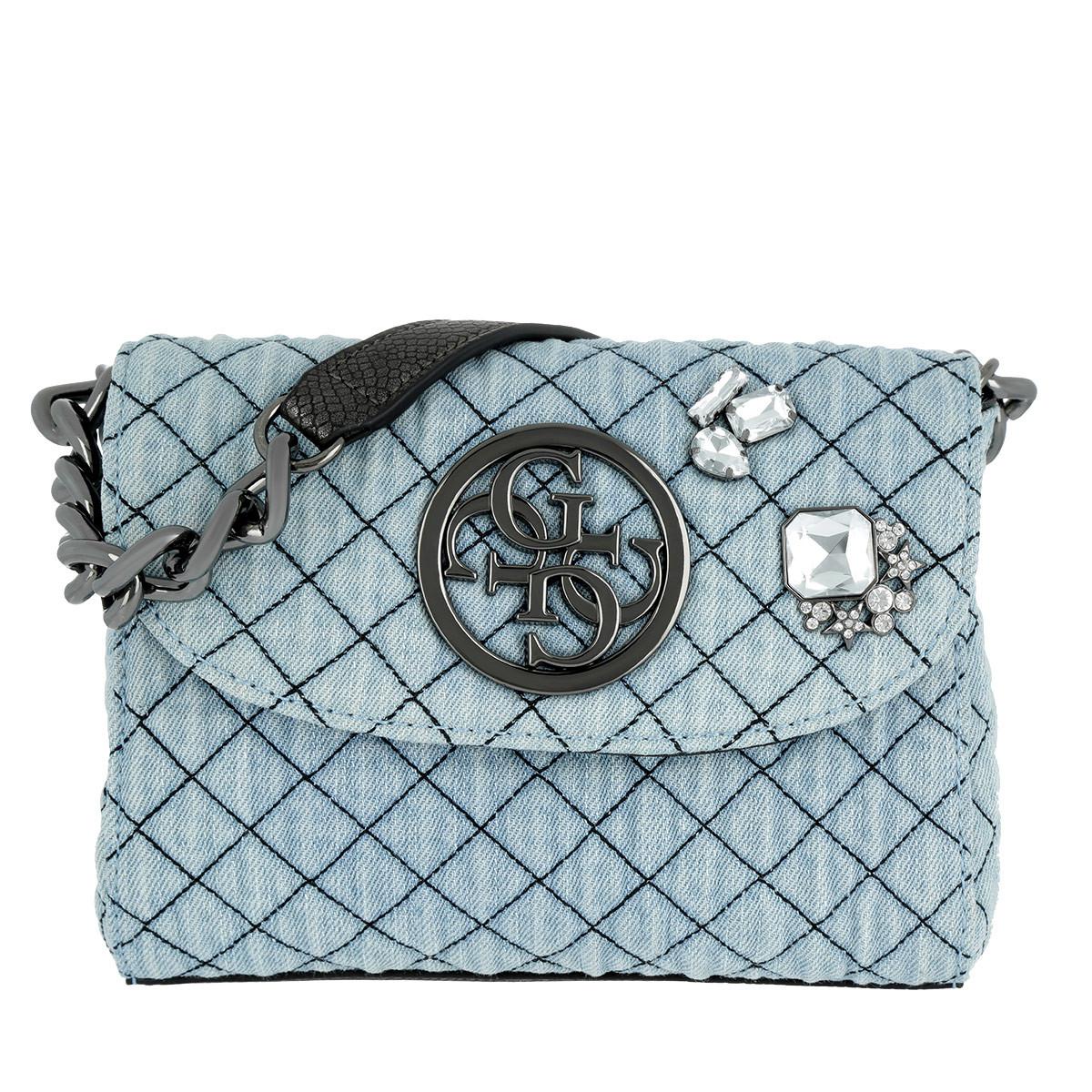 Guess G Lux Mini Crossbody Bag Flap Denim In Blue Lyst Gallery