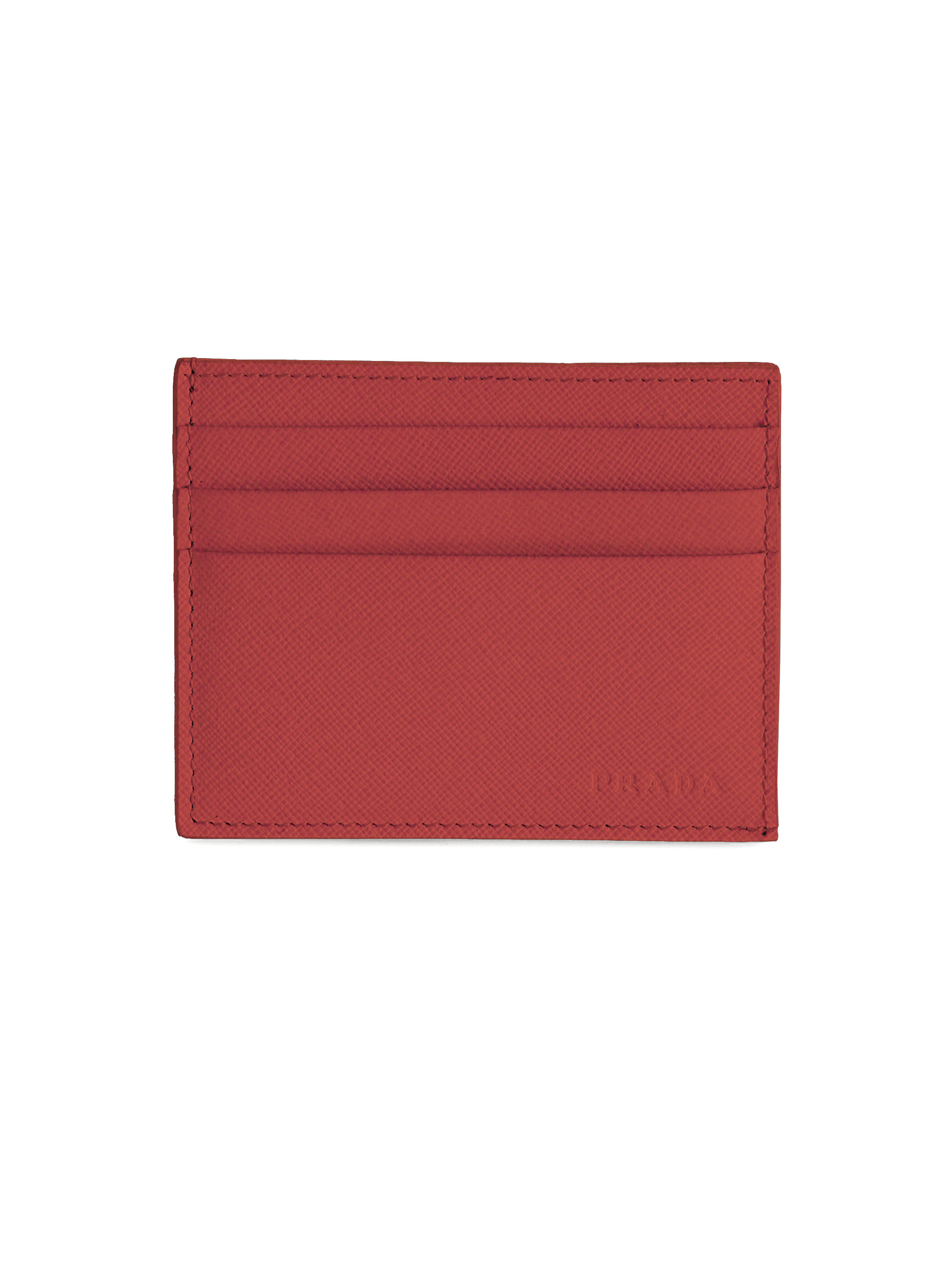 Prada Red Saffiano leather card case