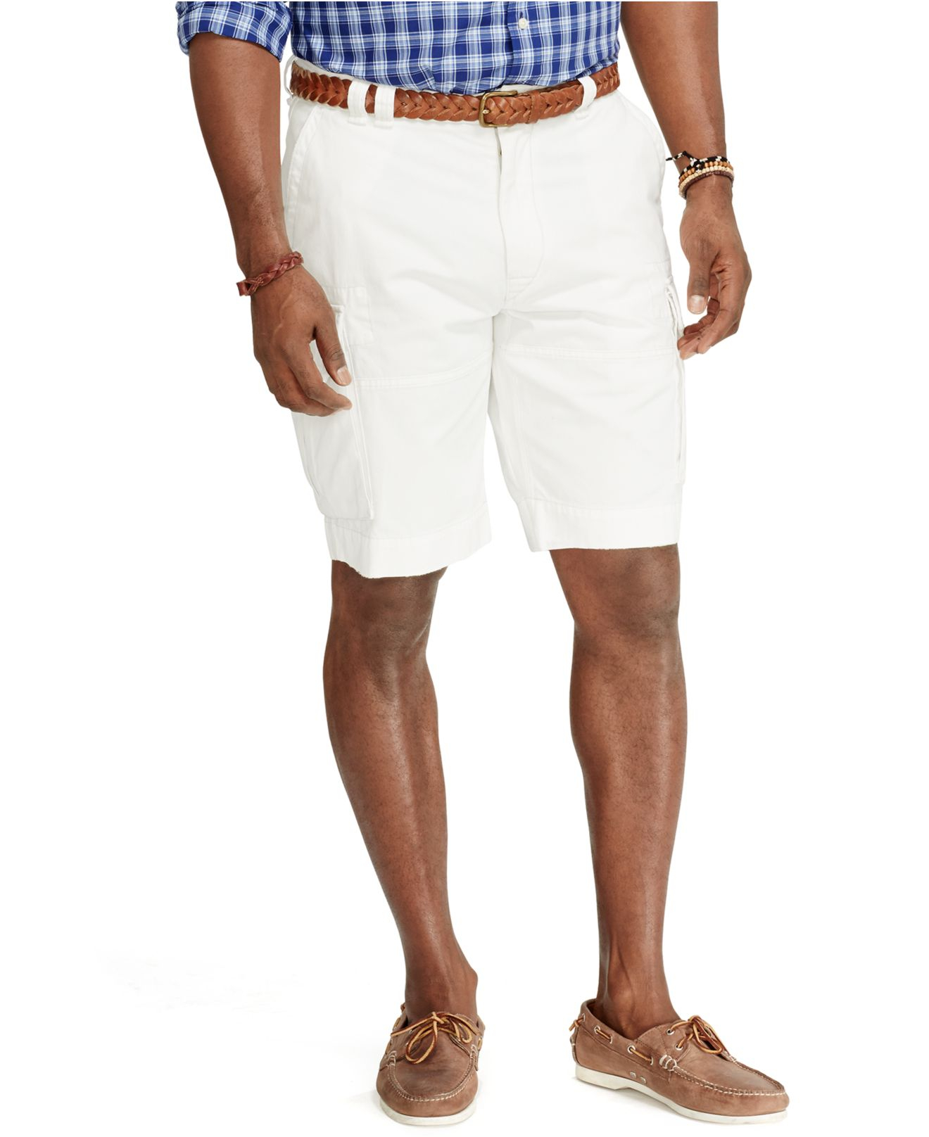 Big And Tall White Cargo Shorts