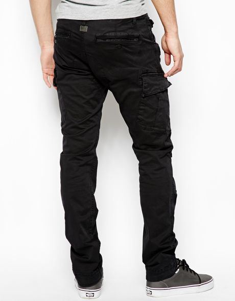 G-star Raw Cargo Trousers Rovic Slim Fit Stretch Micro Twill in Black ...