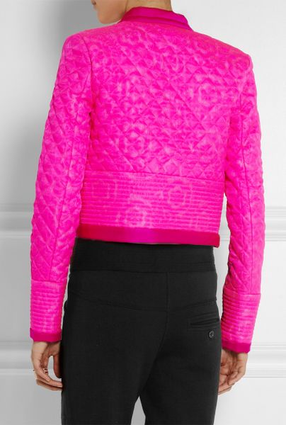 Isabel Marant Kade Quilted Silk-Jacquard Jacket in Pink | Lyst