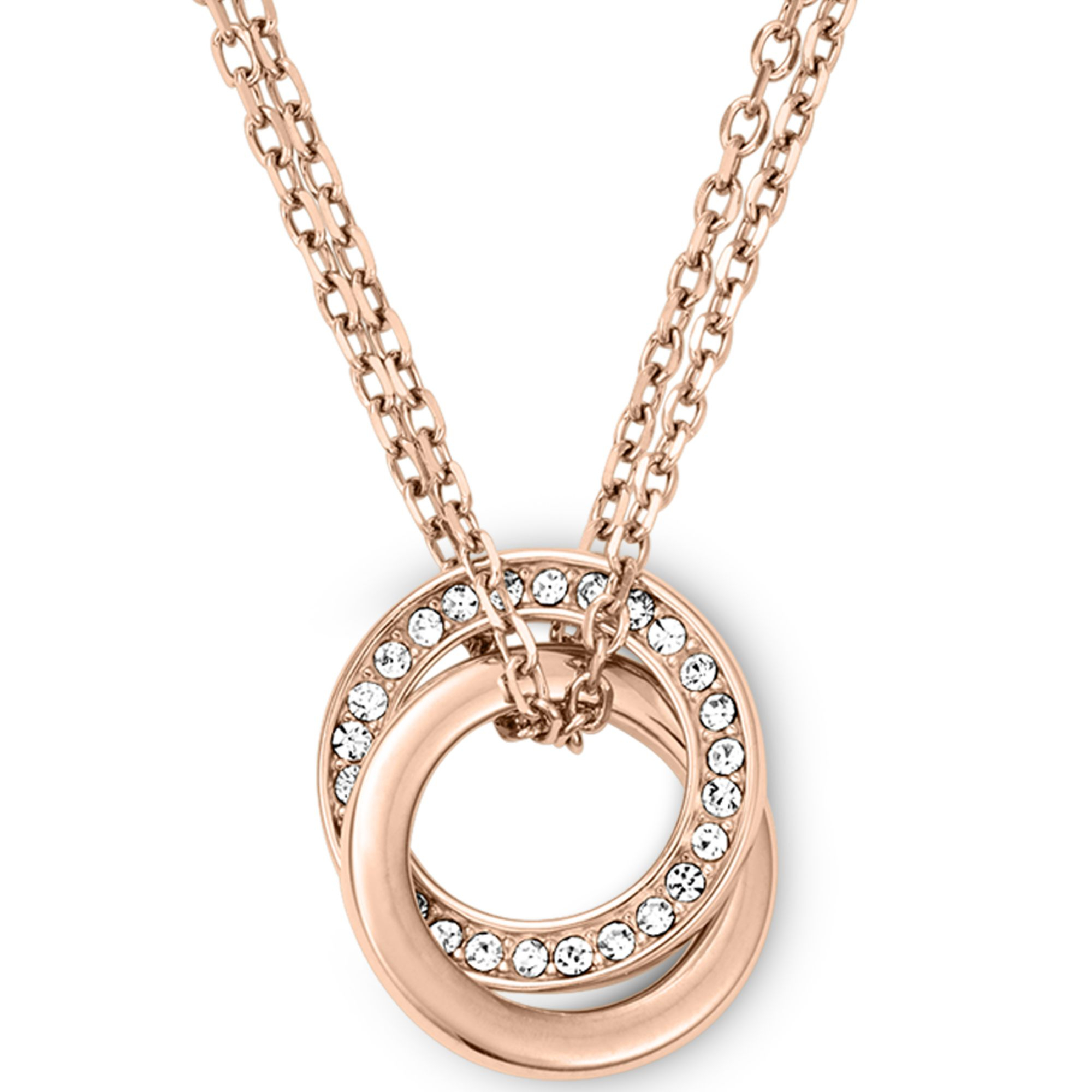 Michael Kors Rose Goldtone Crystal Pavè Interlocked Ring Pendant ...
