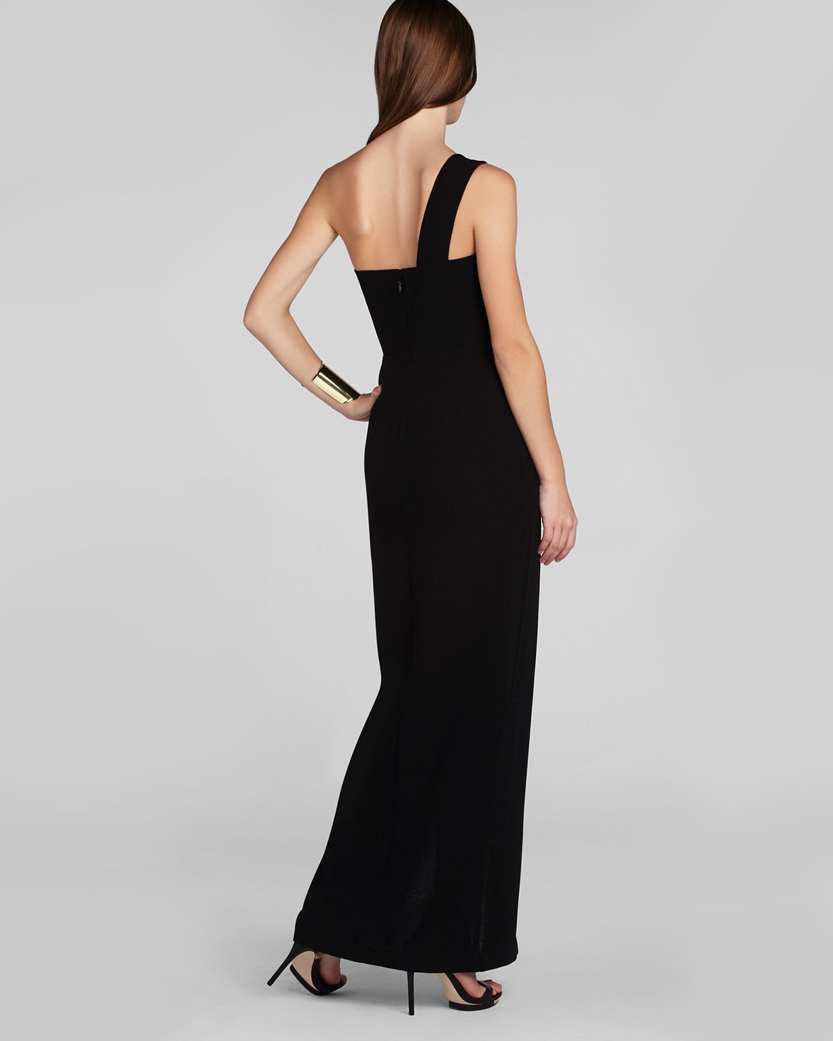 Lyst - Bcbgmaxazria Gown Kauri One Shoulder Cutout in Black