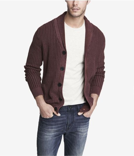 Express Acid Wash Shawl Collar Cardigan in Red for Men (RUSSIAN RUBY ...