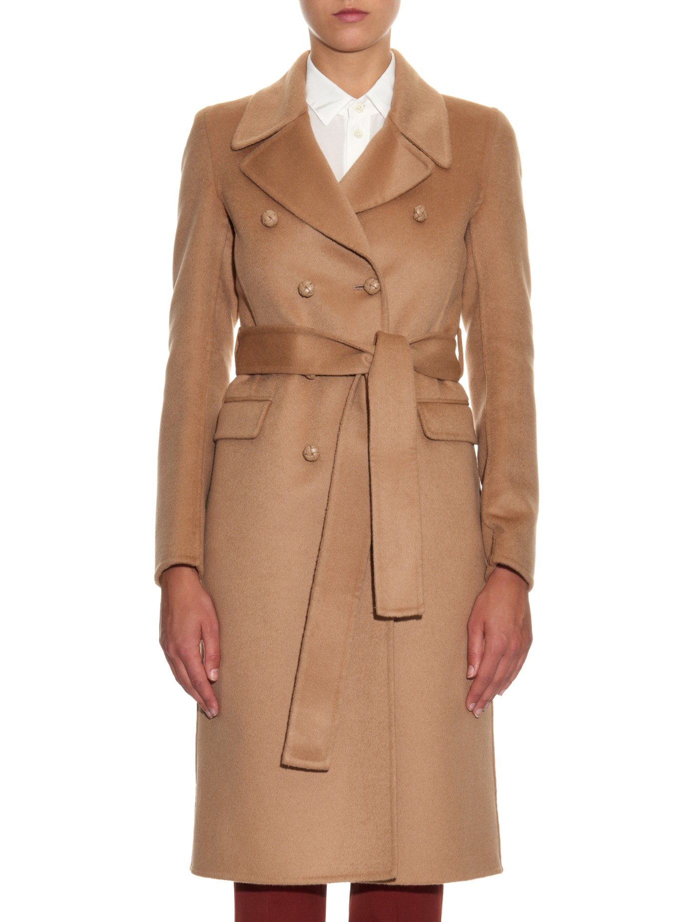 Lyst - Gucci Wool-blend Trench Coat in Brown