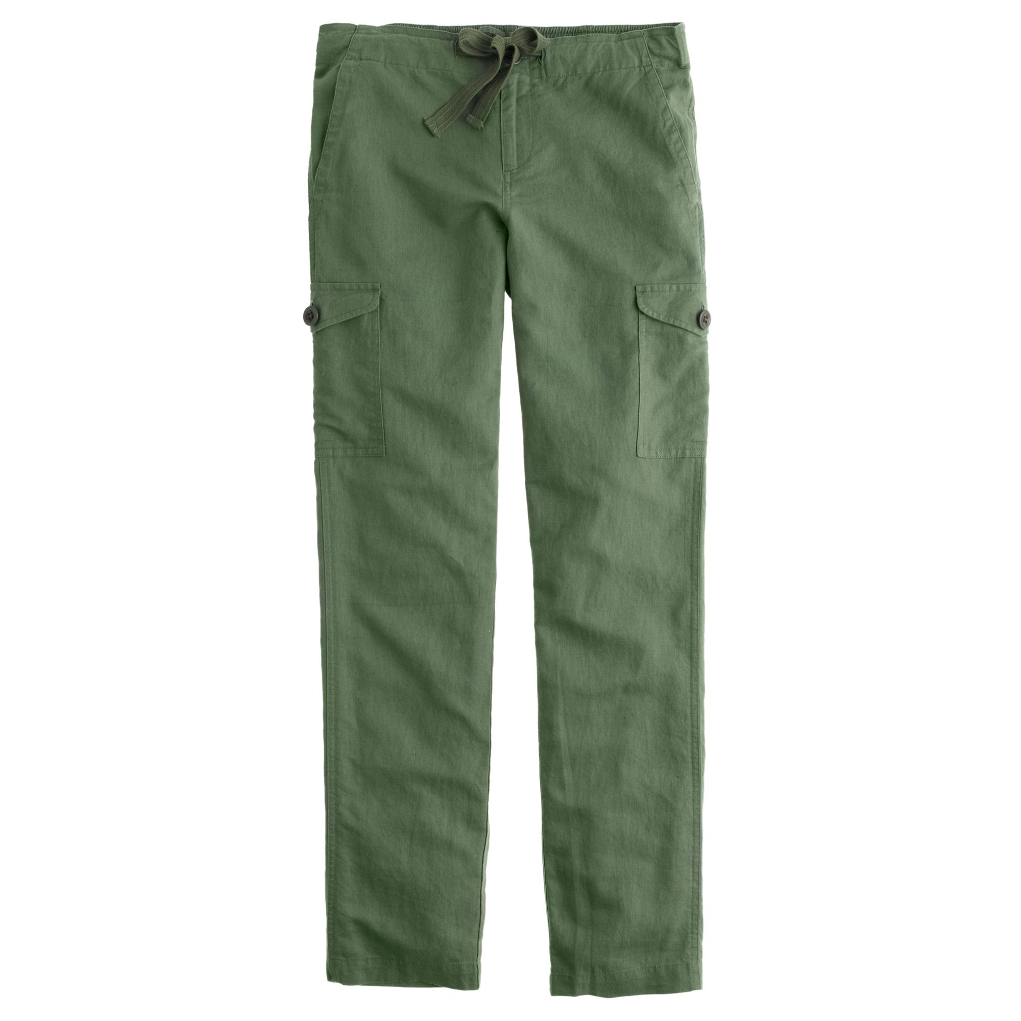 J.crew Linen Cargo Pant in Green | Lyst