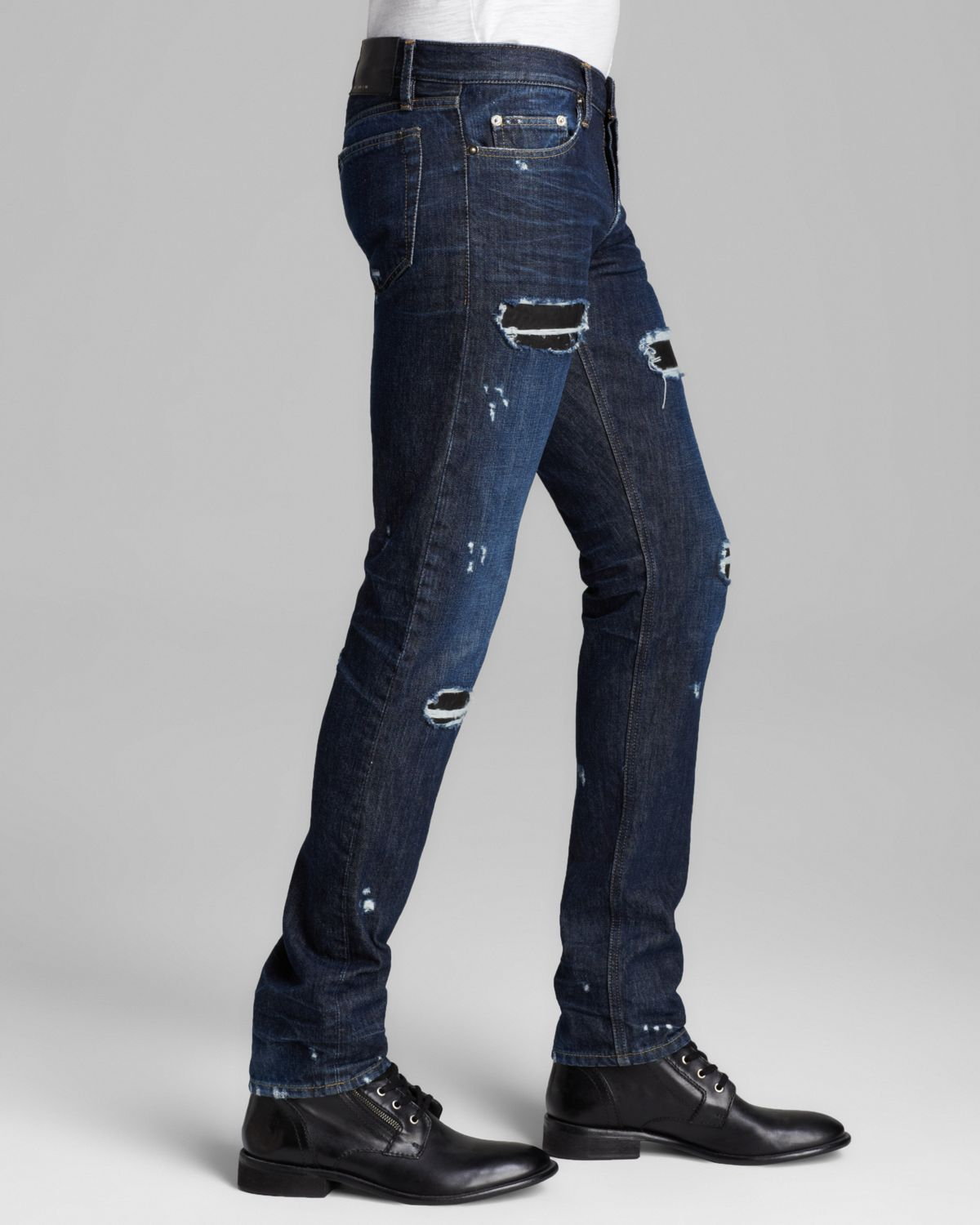 blue patched jeans