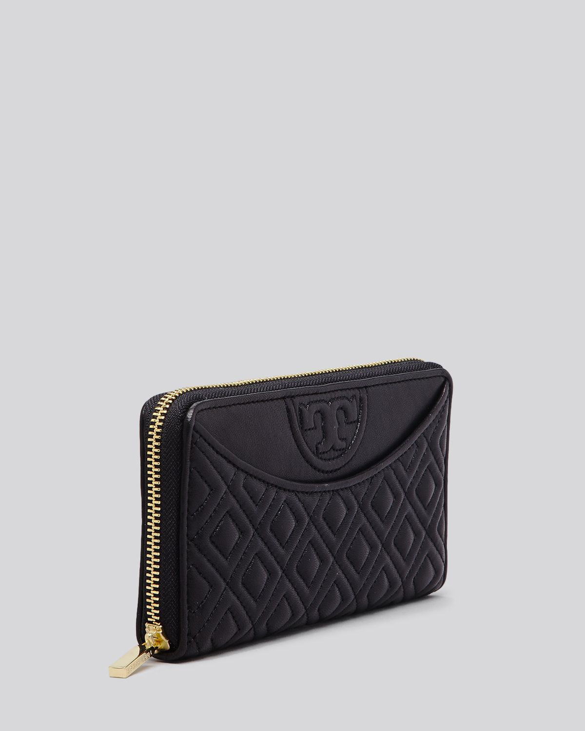 Tory burch Wallet - Fleming Open Flat Zip Continental in Black | Lyst